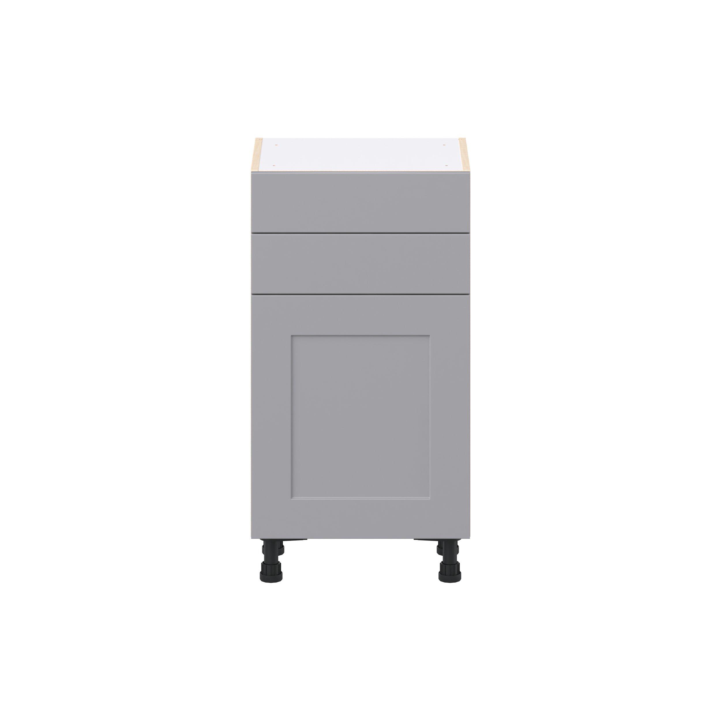 Candler 15 in. Painted Slate Gray Shallow Base Cabinet