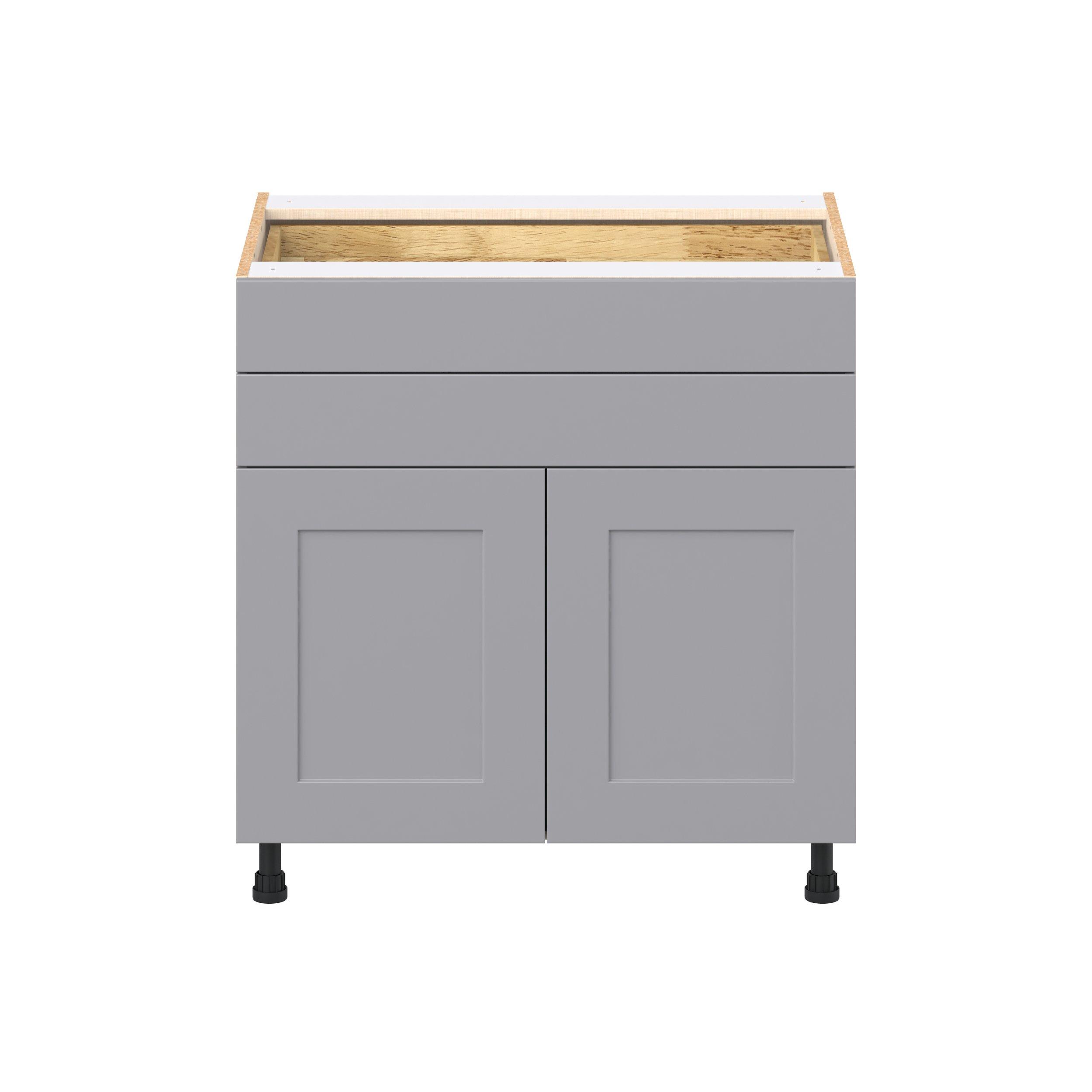Candler 33 in. Painted Slate Gray Door and Drawer Base Cabinet
