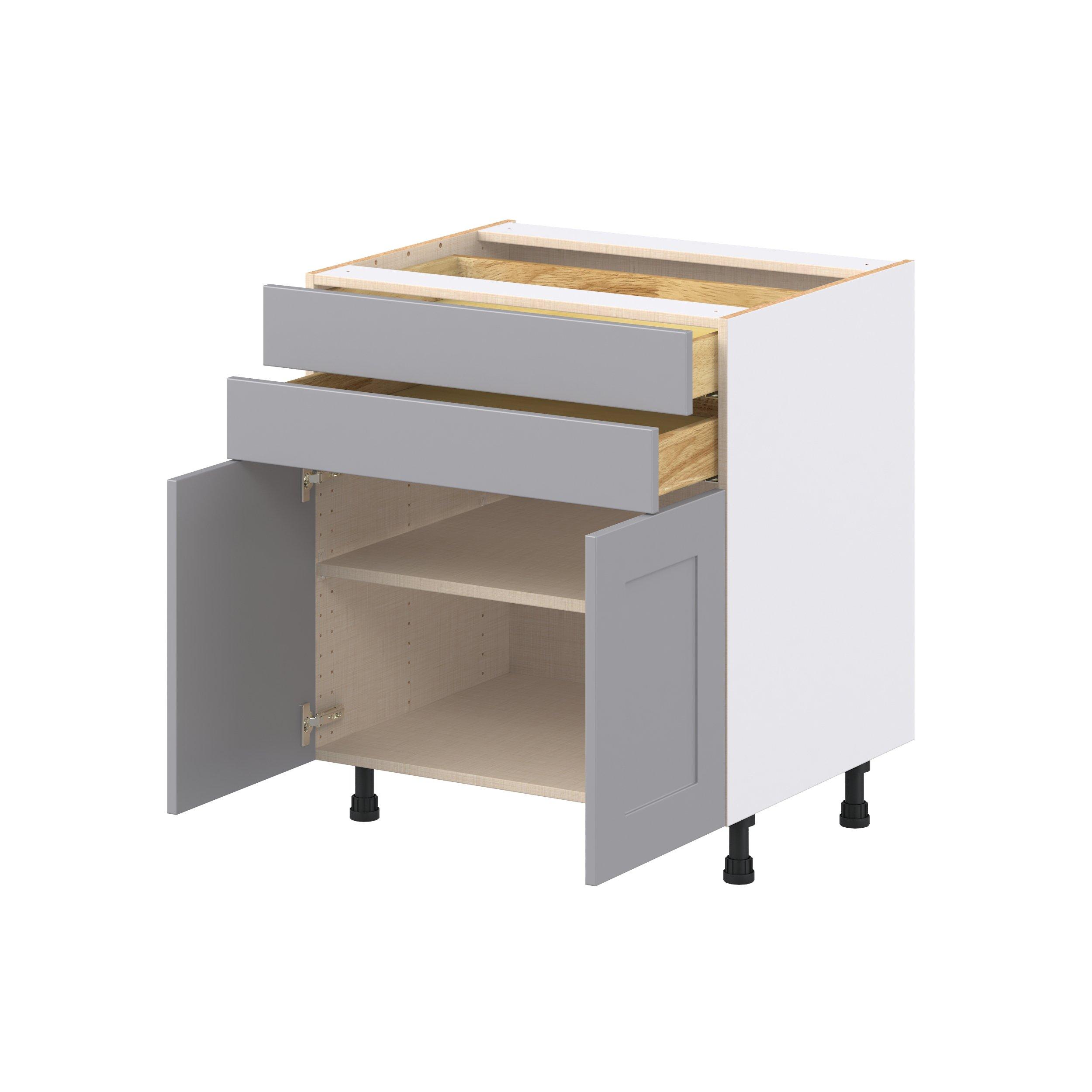 Candler 30 in. Painted Slate Gray Door and Drawer Base Cabinet