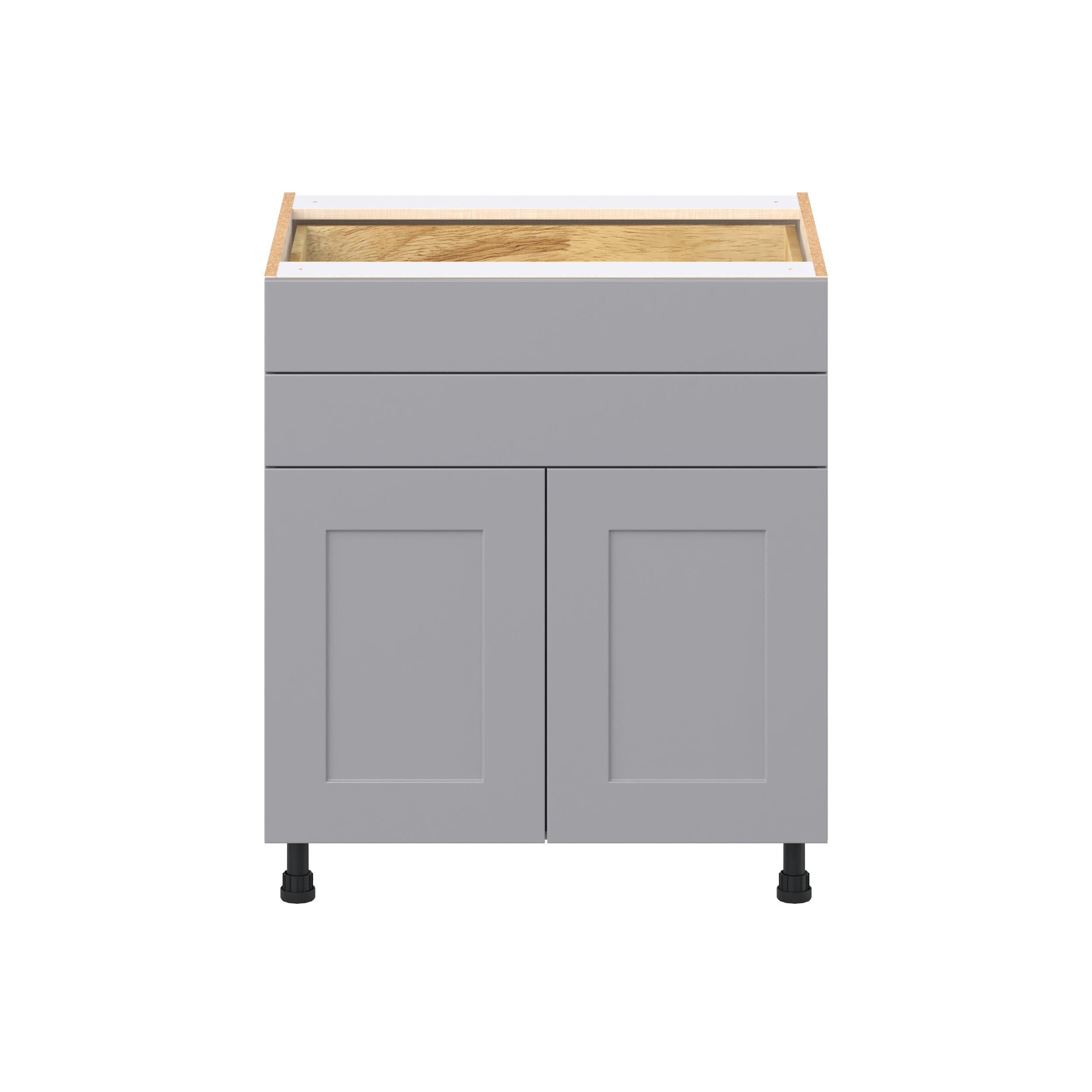 Candler 30 in. Painted Slate Gray Door and Drawer Base Cabinet