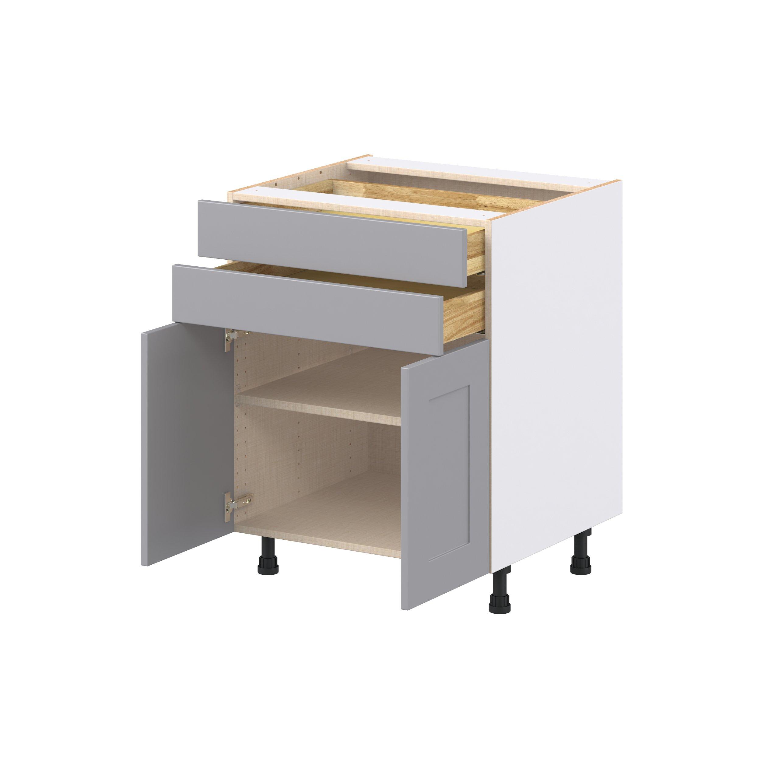 Candler 27 in. Painted Slate Gray Door and Drawer Base Cabinet
