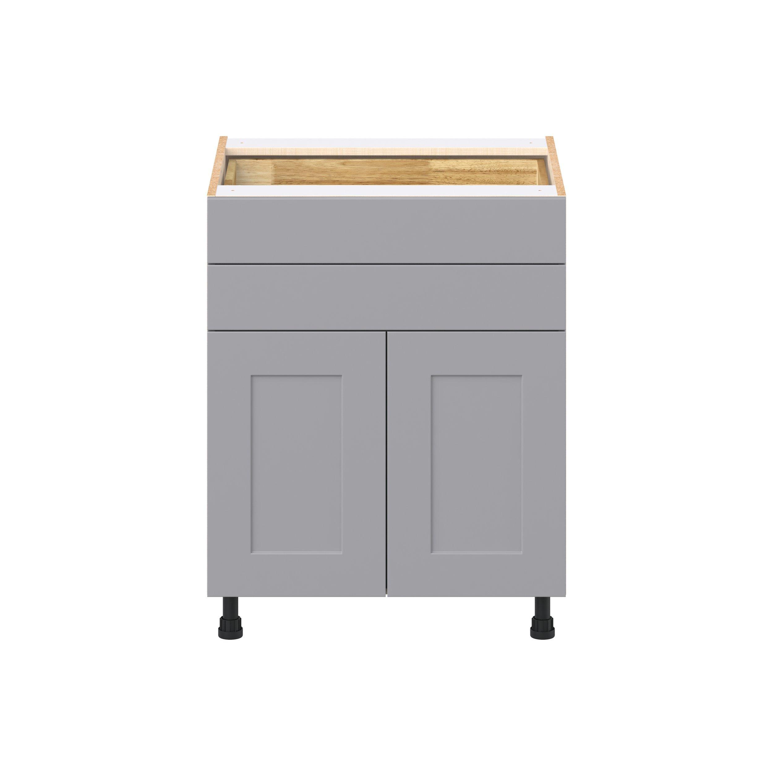 Candler 27 in. Painted Slate Gray Door and Drawer Base Cabinet