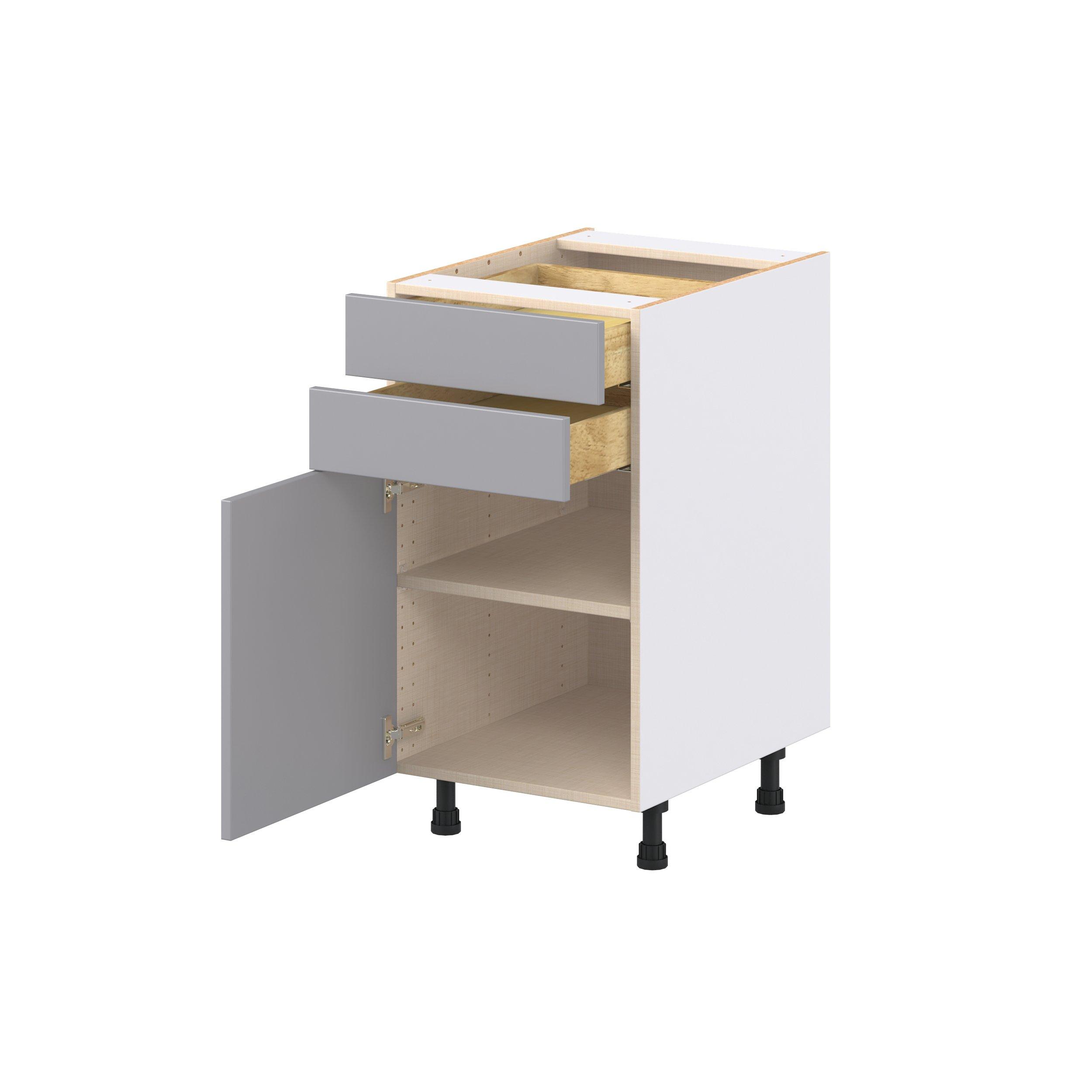 Candler 18 in. Painted Slate Gray Door and Drawer Base Cabinet