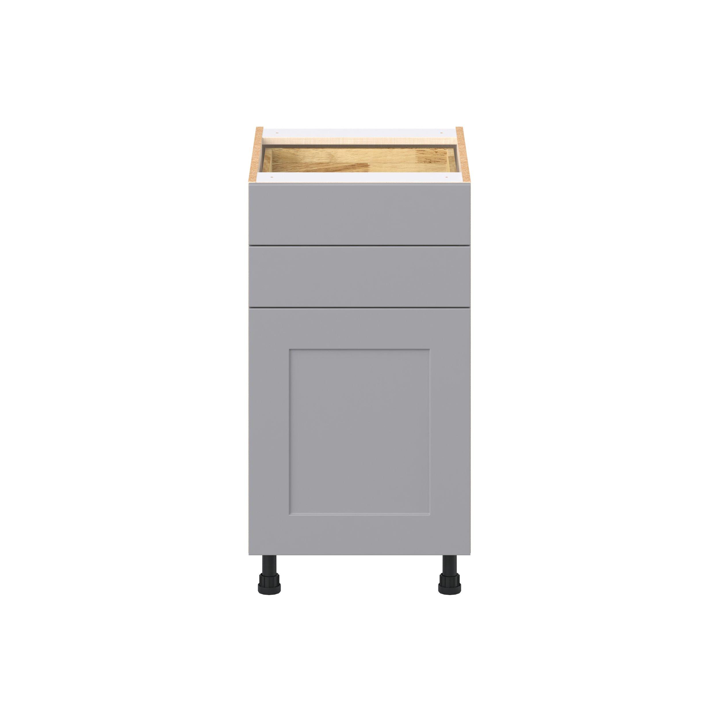 Candler 18 in. Painted Slate Gray Door and Drawer Base Cabinet