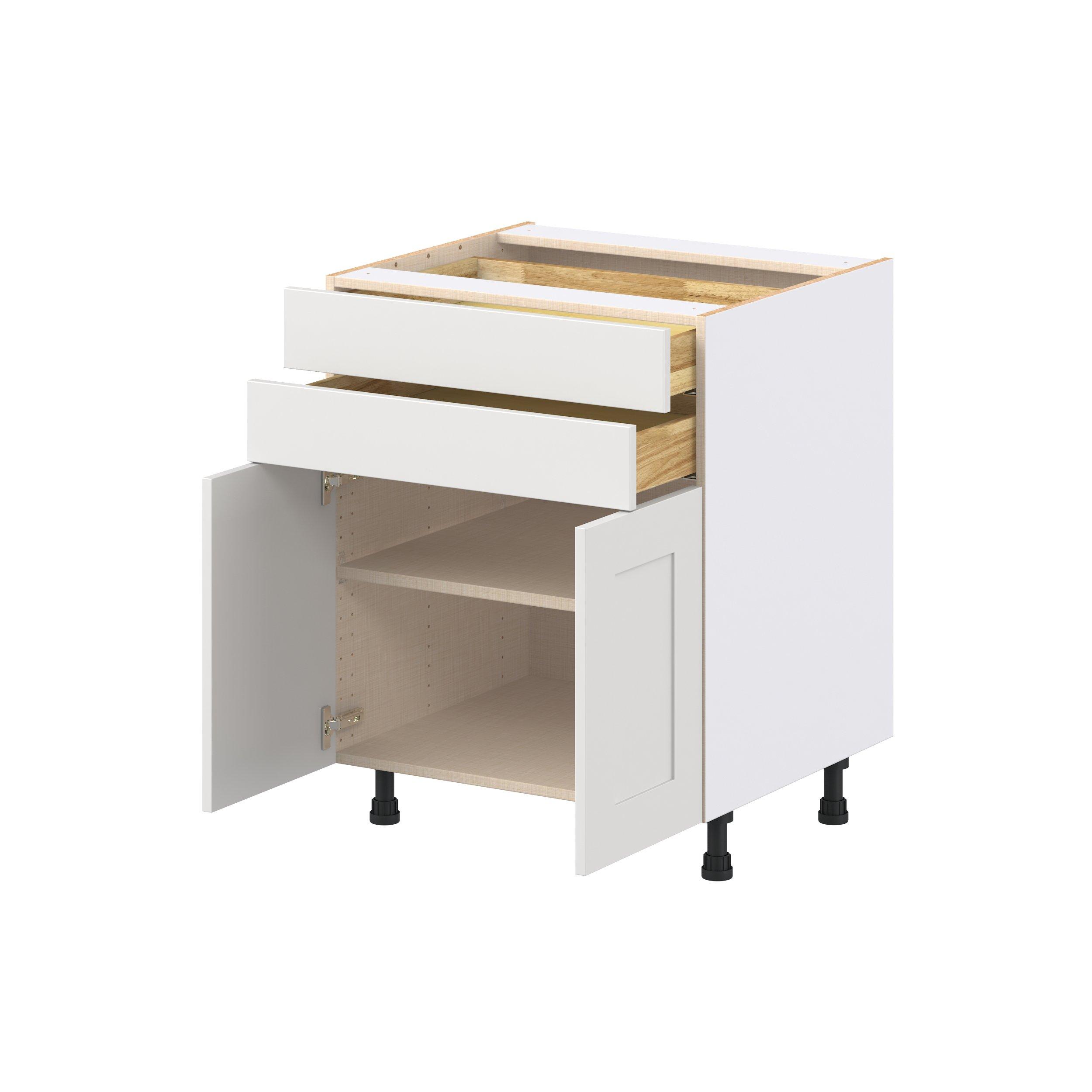 Candler 27 in. Painted Warm White Door and Drawer Base Cabinet