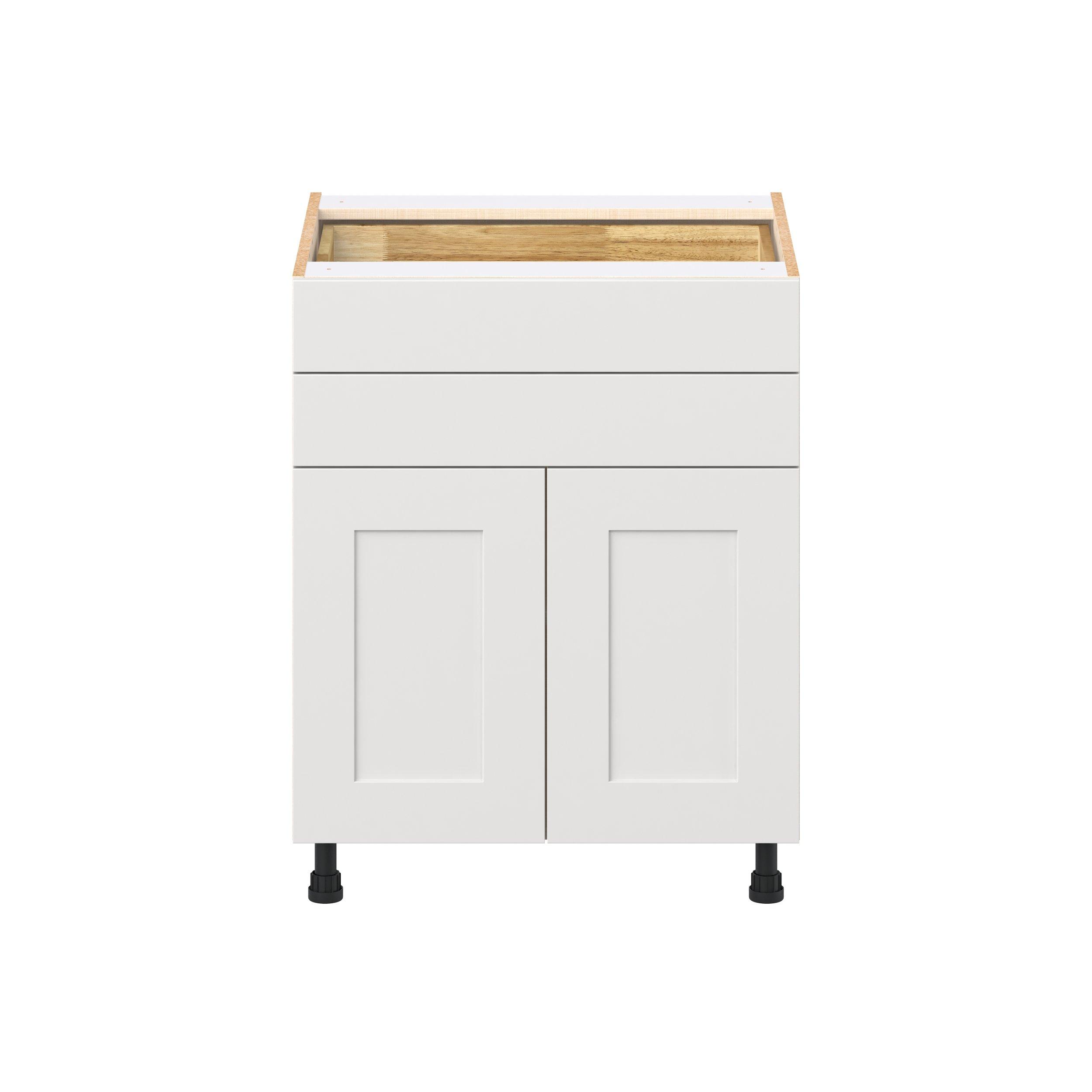 Candler 27 in. Painted Warm White Door and Drawer Base Cabinet