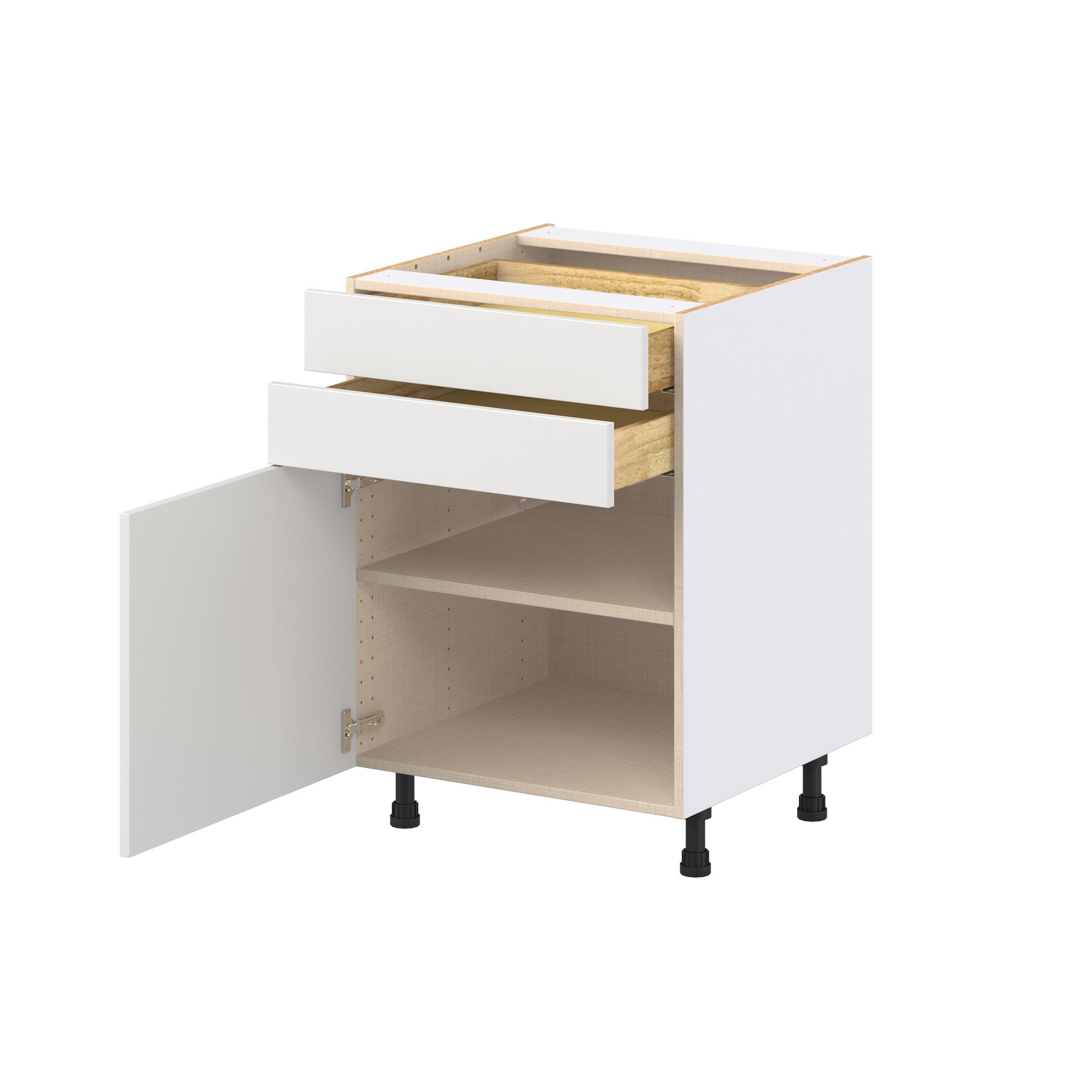 Candler 24 in. Painted Warm White Door and Drawer Base Cabinet