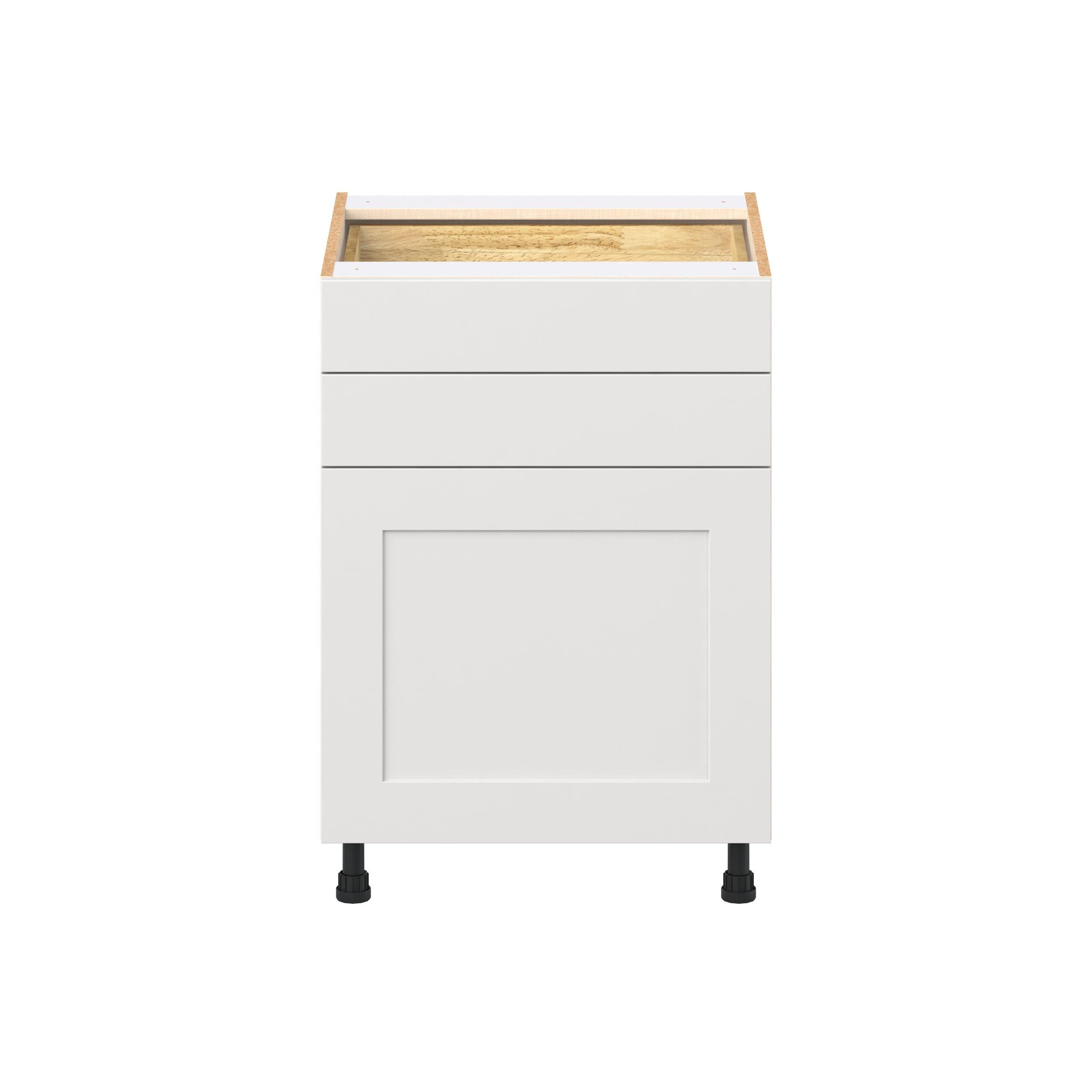 Candler 24 in. Painted Warm White Door and Drawer Base Cabinet