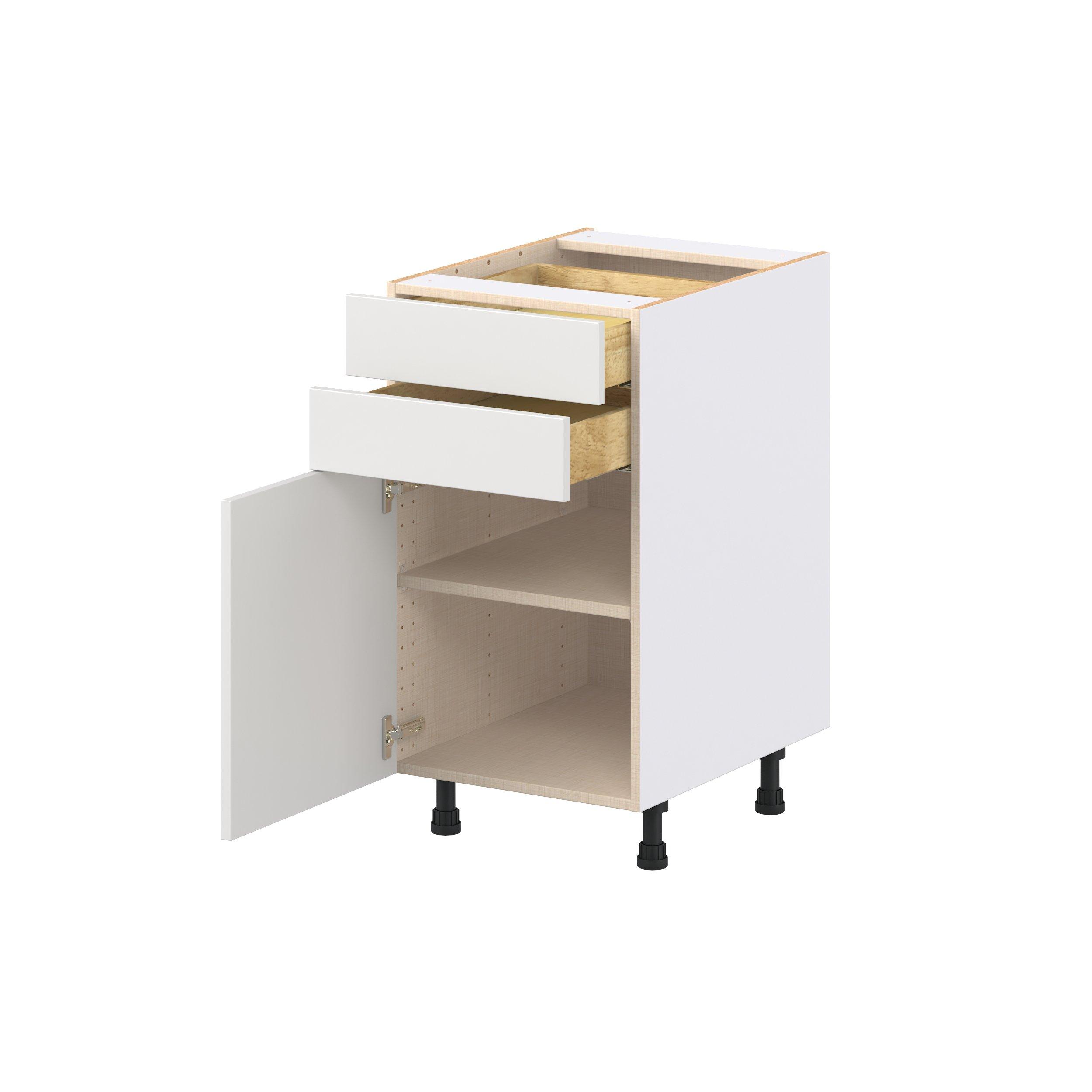 Candler 18 in. Painted Warm White Door and Drawer Base Cabinet