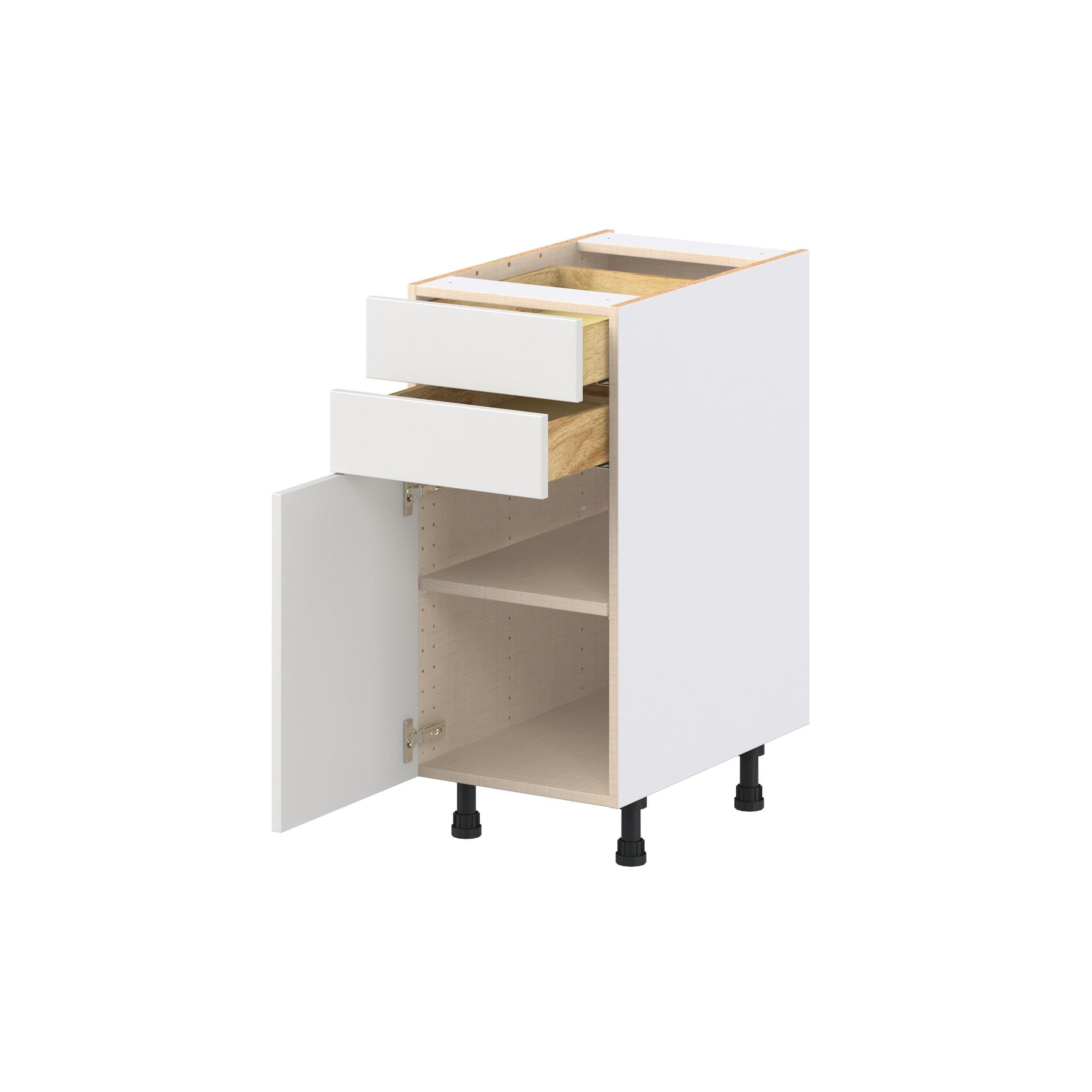 Candler 15 in. Painted Warm White Door and Drawer Base Cabinet