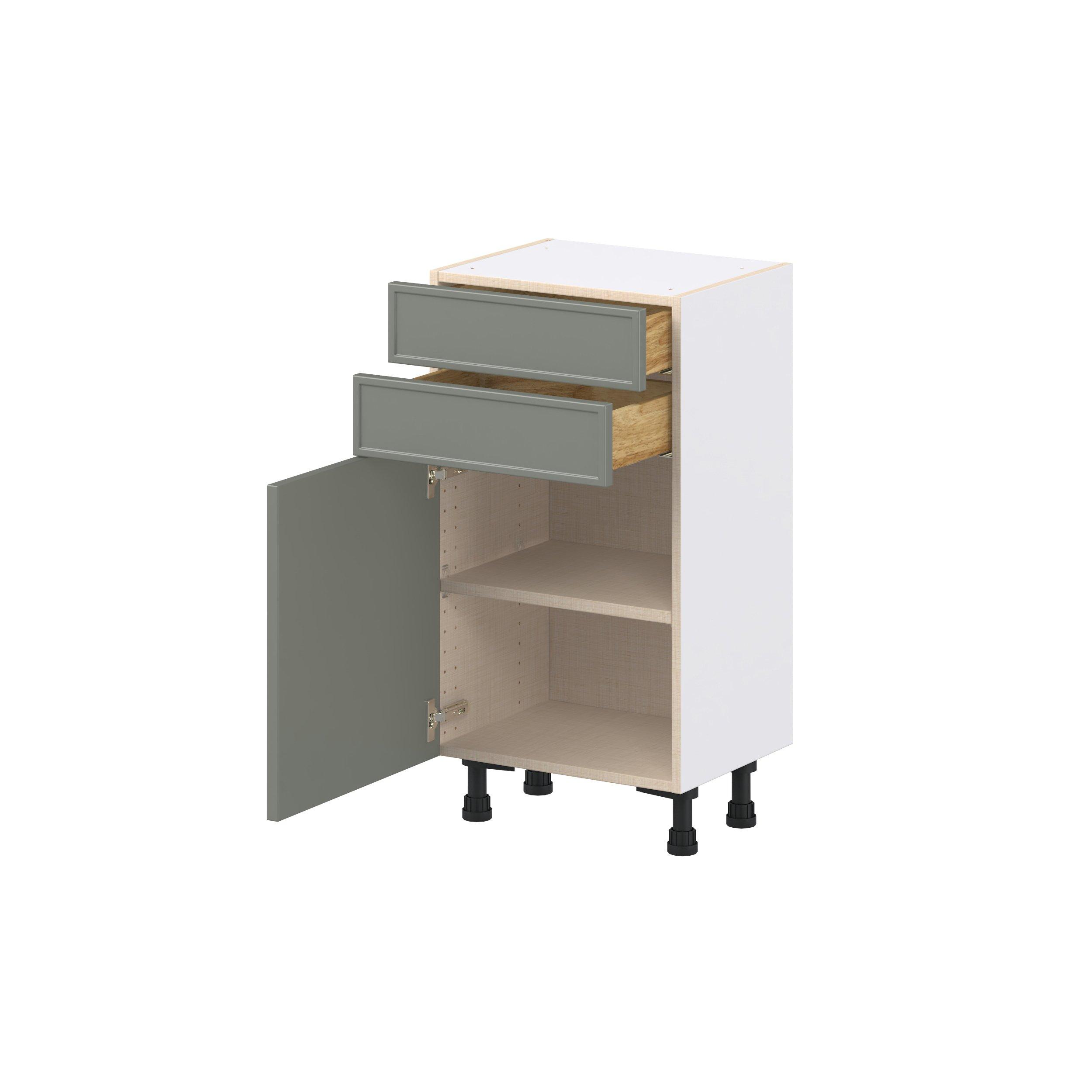 Linden 18 in. Painted Moss Green Shallow Base Cabinet