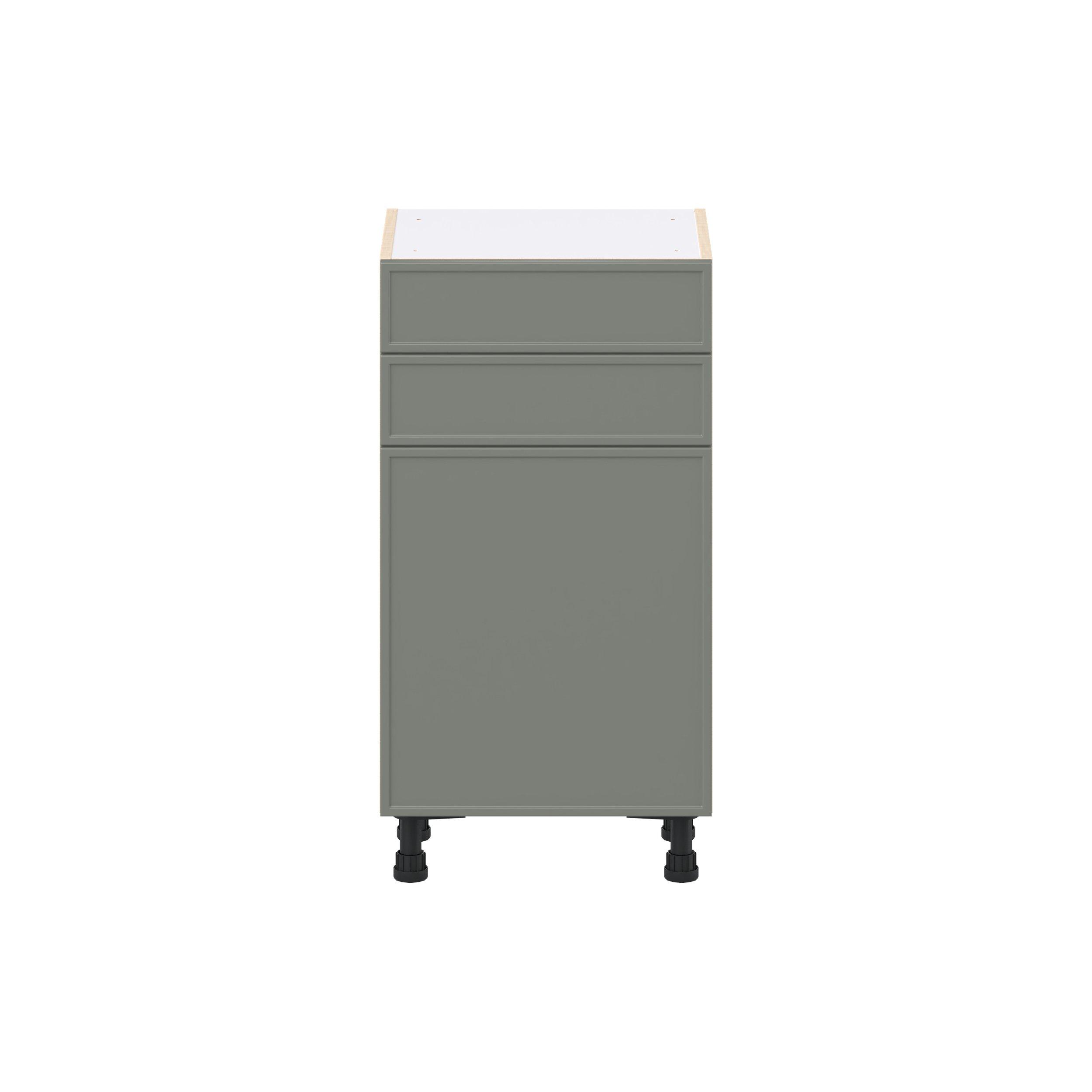 Linden 18 in. Painted Moss Green Shallow Base Cabinet