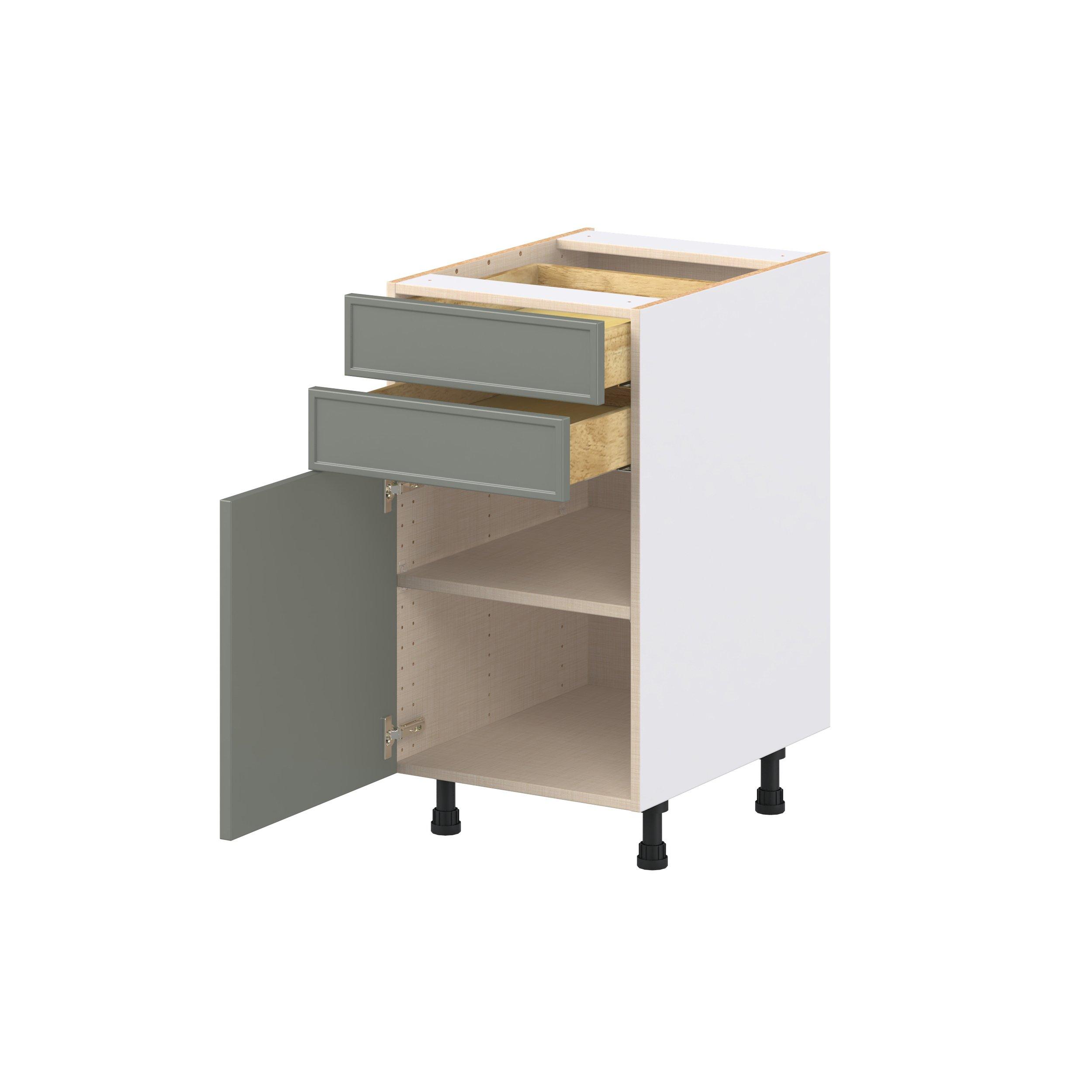 Linden 18 in. Painted Moss Green Door and Drawer Base Cabinet