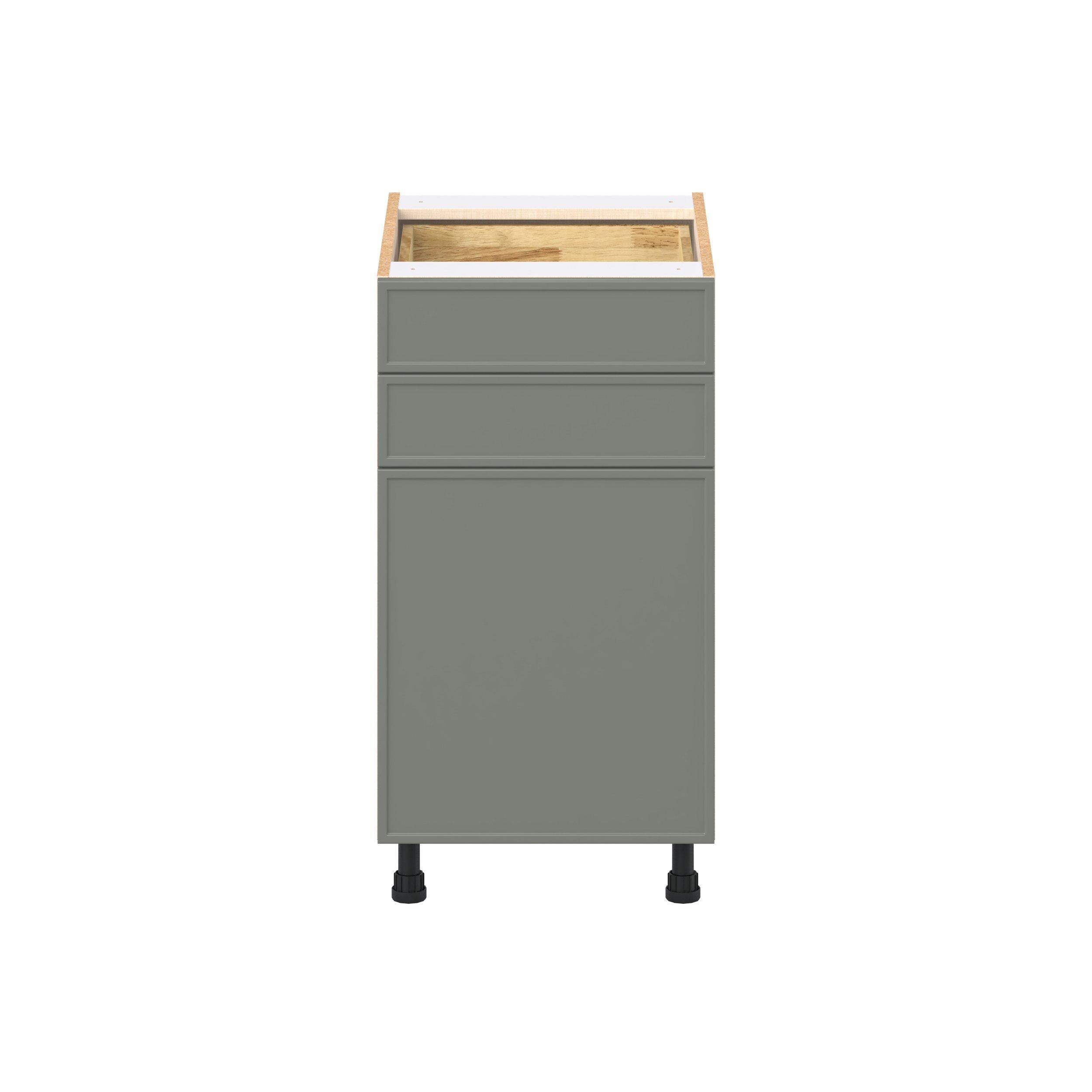 Linden 18 in. Painted Moss Green Door and Drawer Base Cabinet