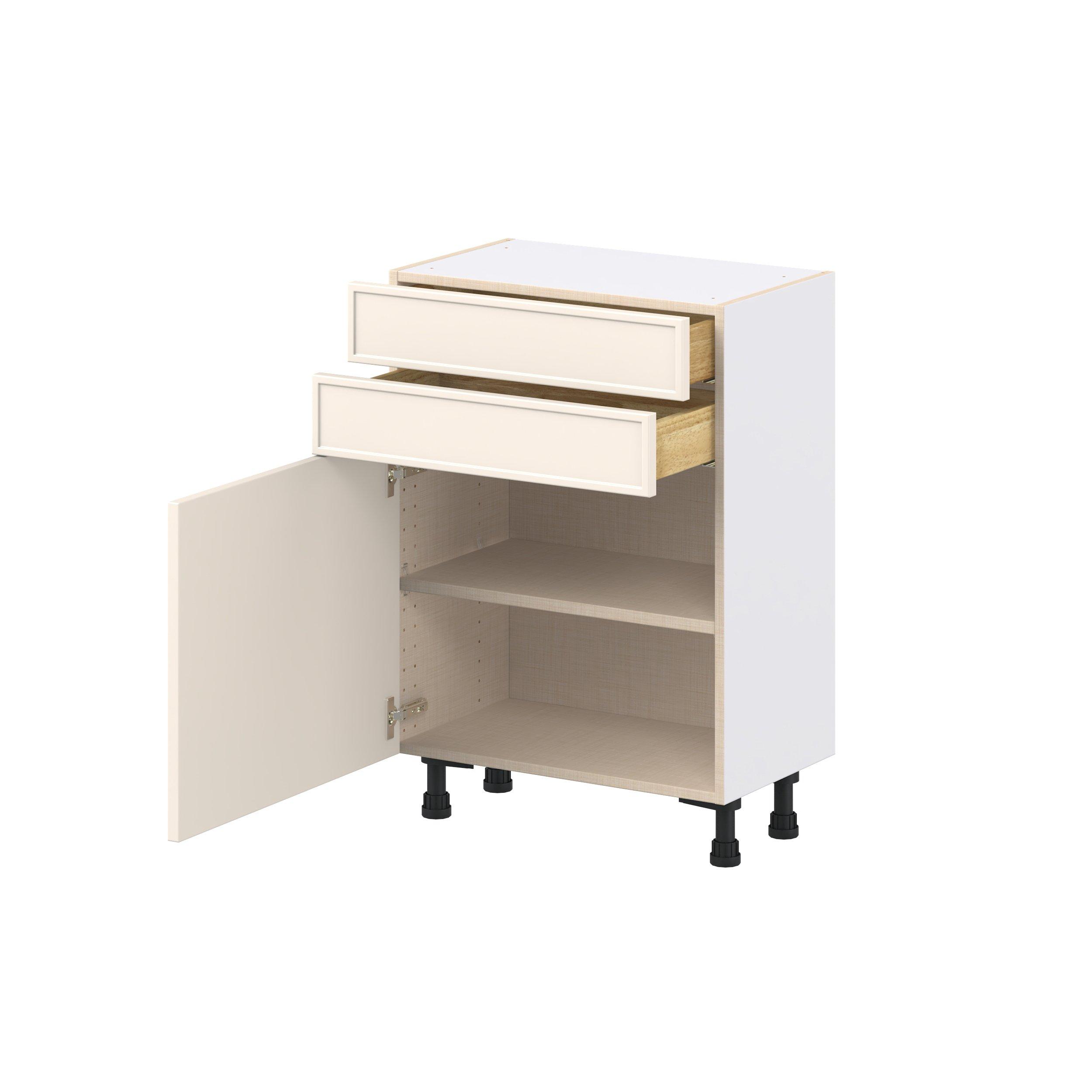 Linden 24 in. Painted Washed Linen Shallow Base Cabinet