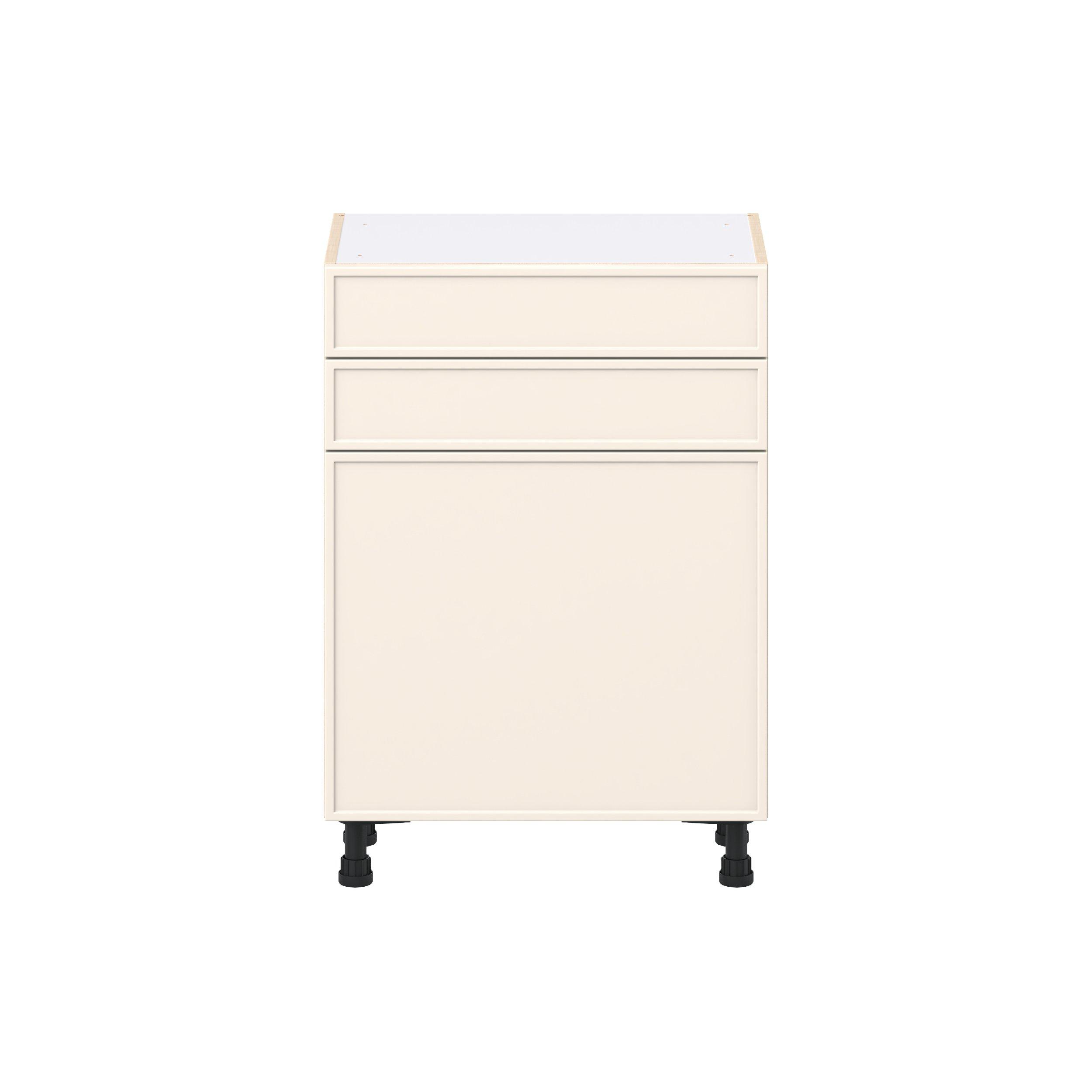 Linden 24 in. Painted Washed Linen Shallow Base Cabinet
