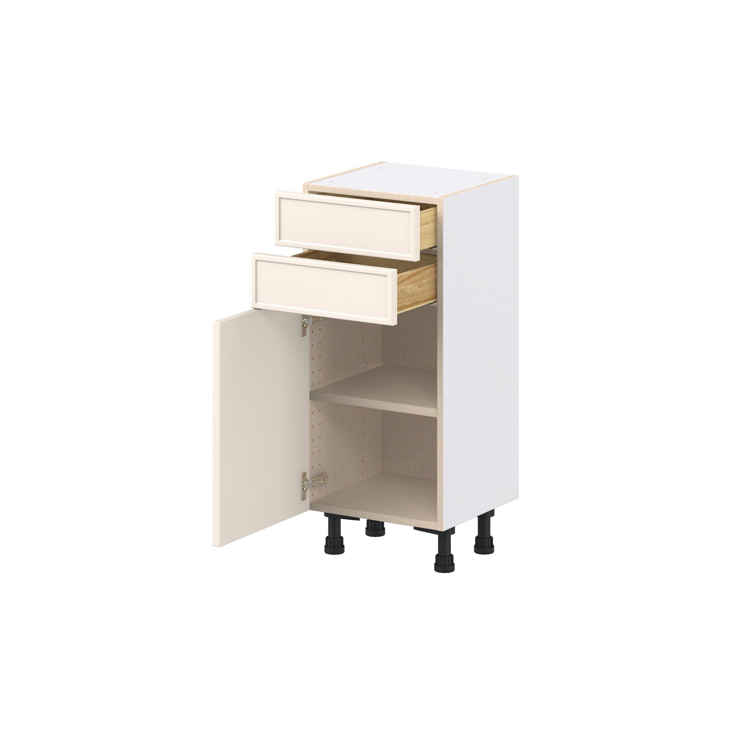 Linden 15 in. Painted Washed Linen Shallow Base Cabinet