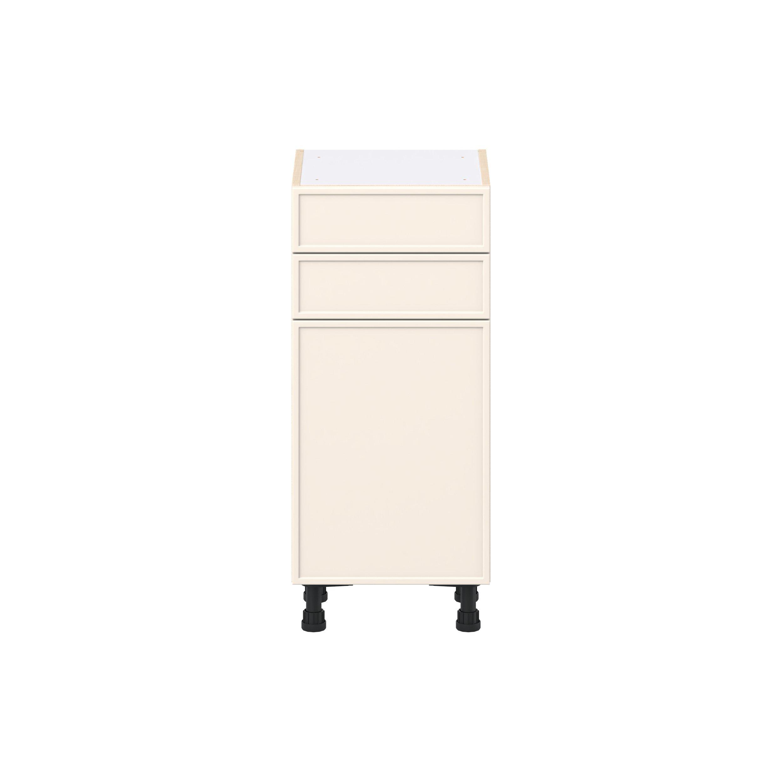 Linden 15 in. Painted Washed Linen Shallow Base Cabinet