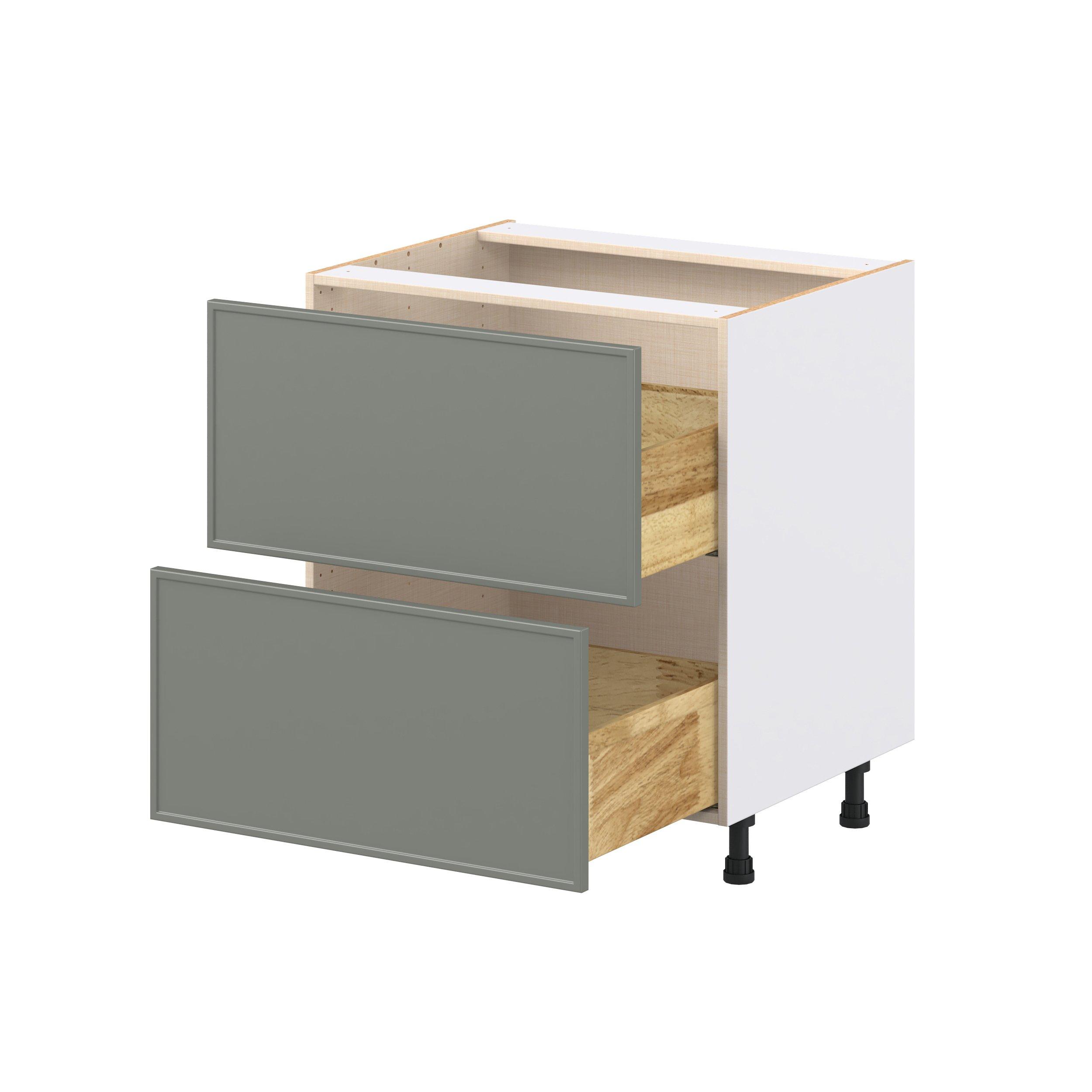 Linden 30 in. Painted Moss Green Drawer Base Cabinet