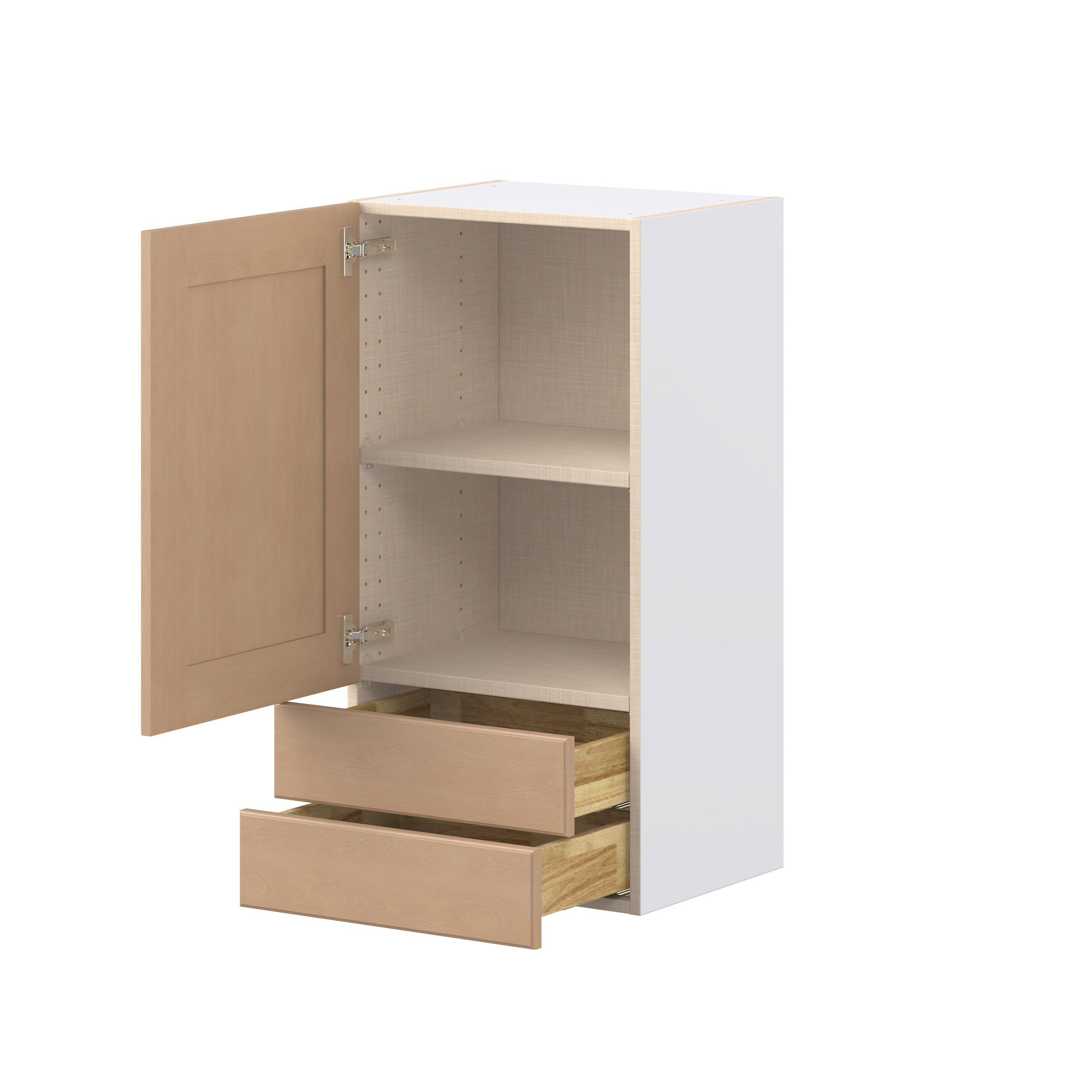 Sugarhill 18 in. Stained Sugar Cookie Door and Drawer Wall Cabinet