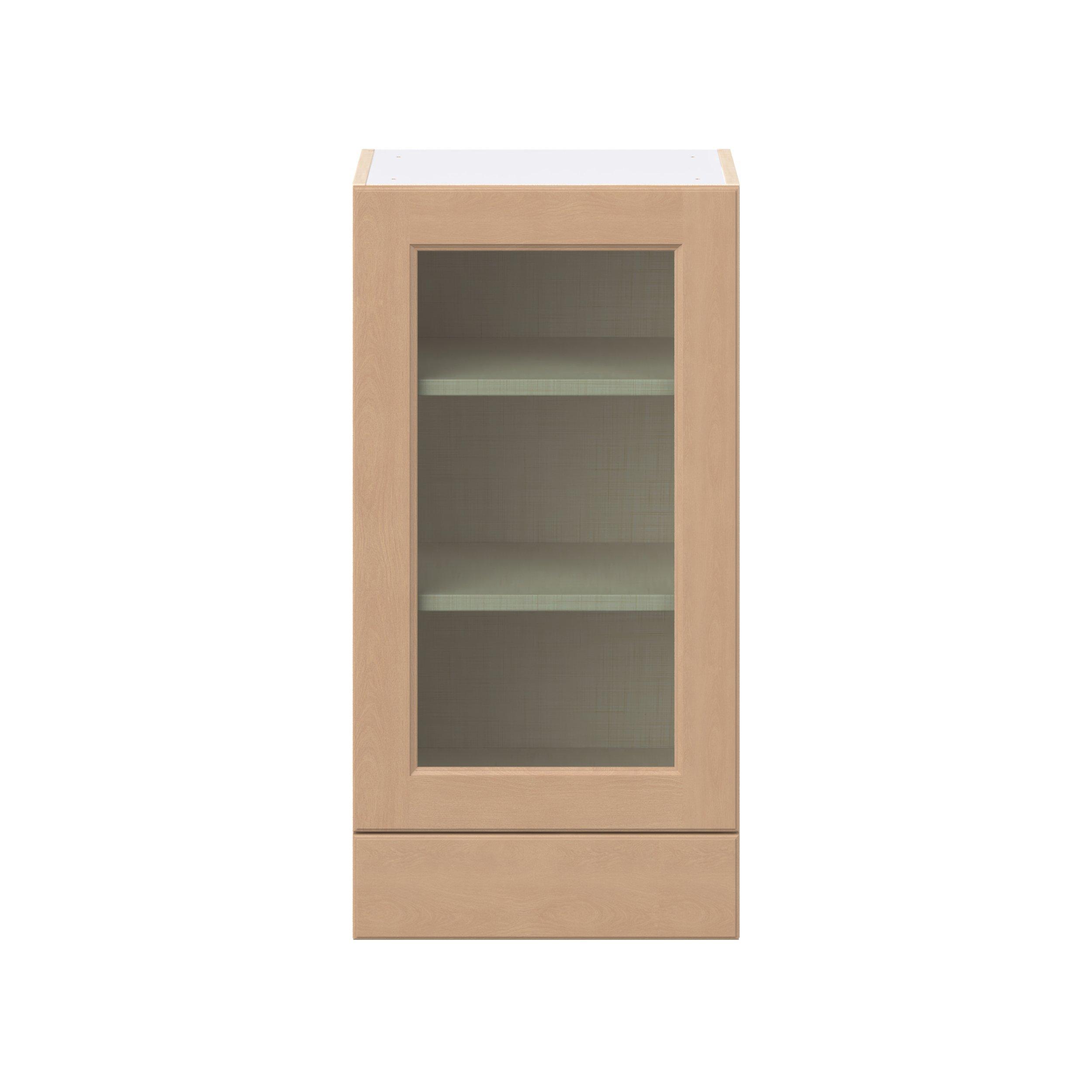 Sugarhill 18 in. Stained Sugar Cookie Drawer Wall Cabinet with Glass Door