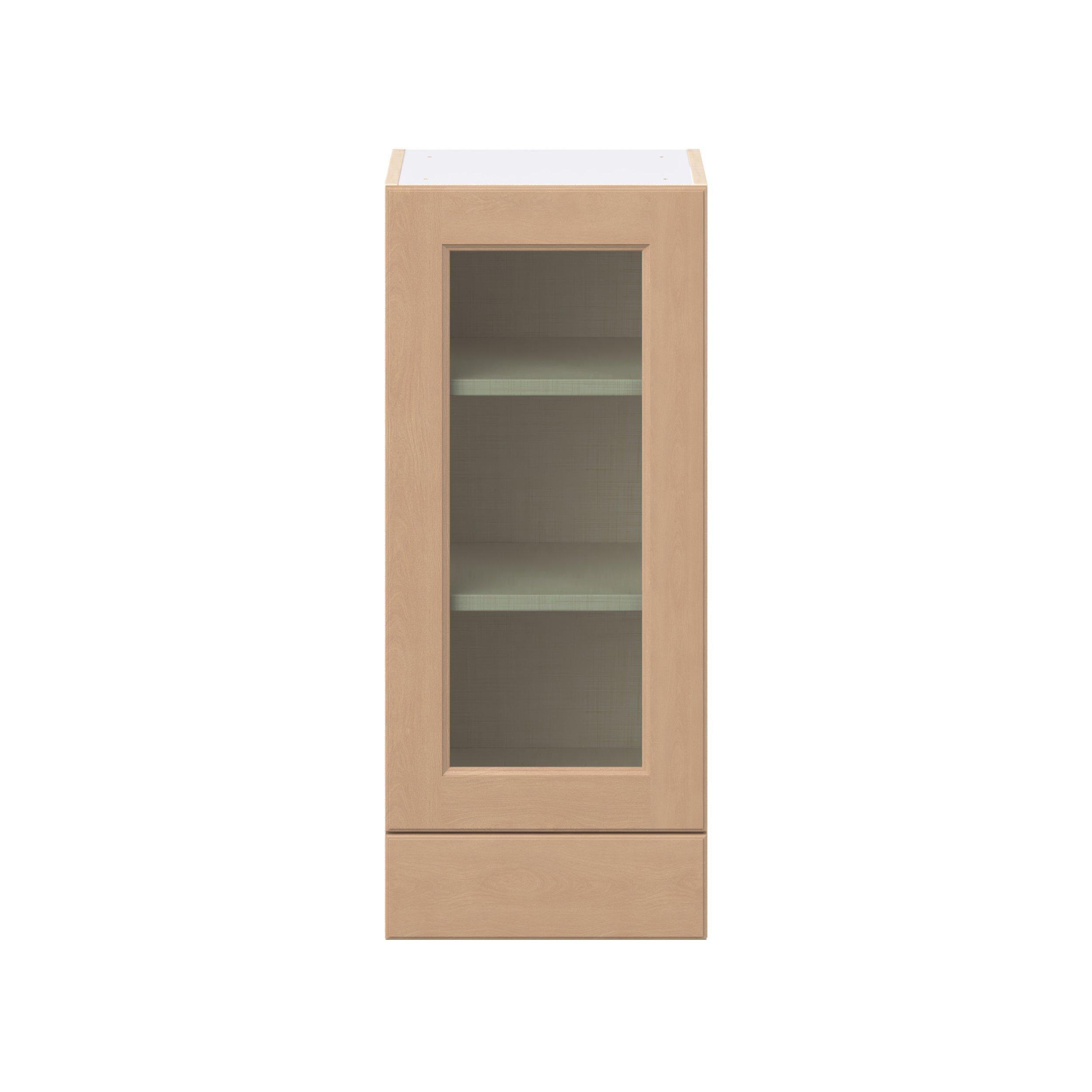 Sugarhill 15 in. Stained Sugar Cookie Drawer Wall Cabinet with Glass Door