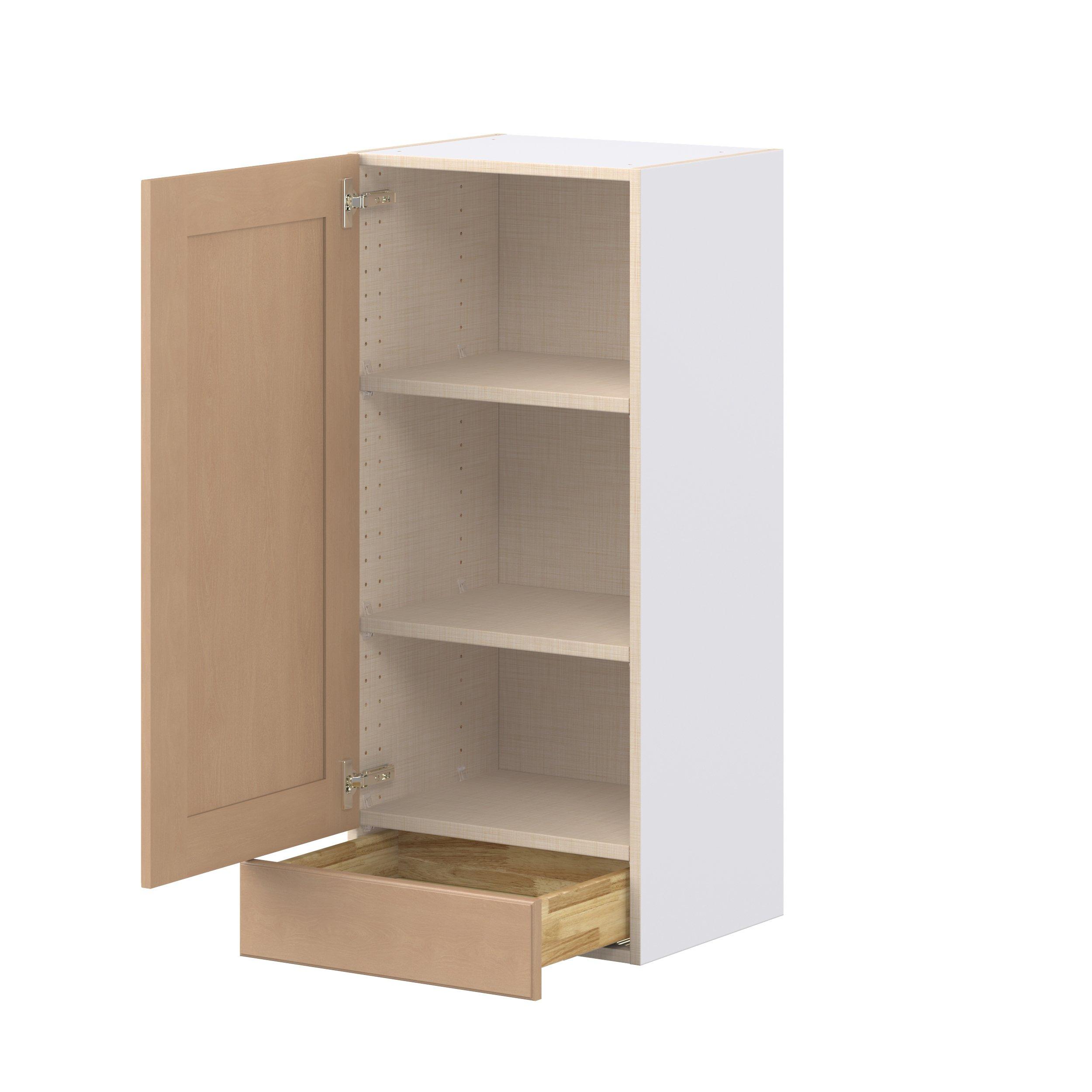 Sugarhill 18 in. Stained Sugar Cookie Door and Drawer Wall Cabinet