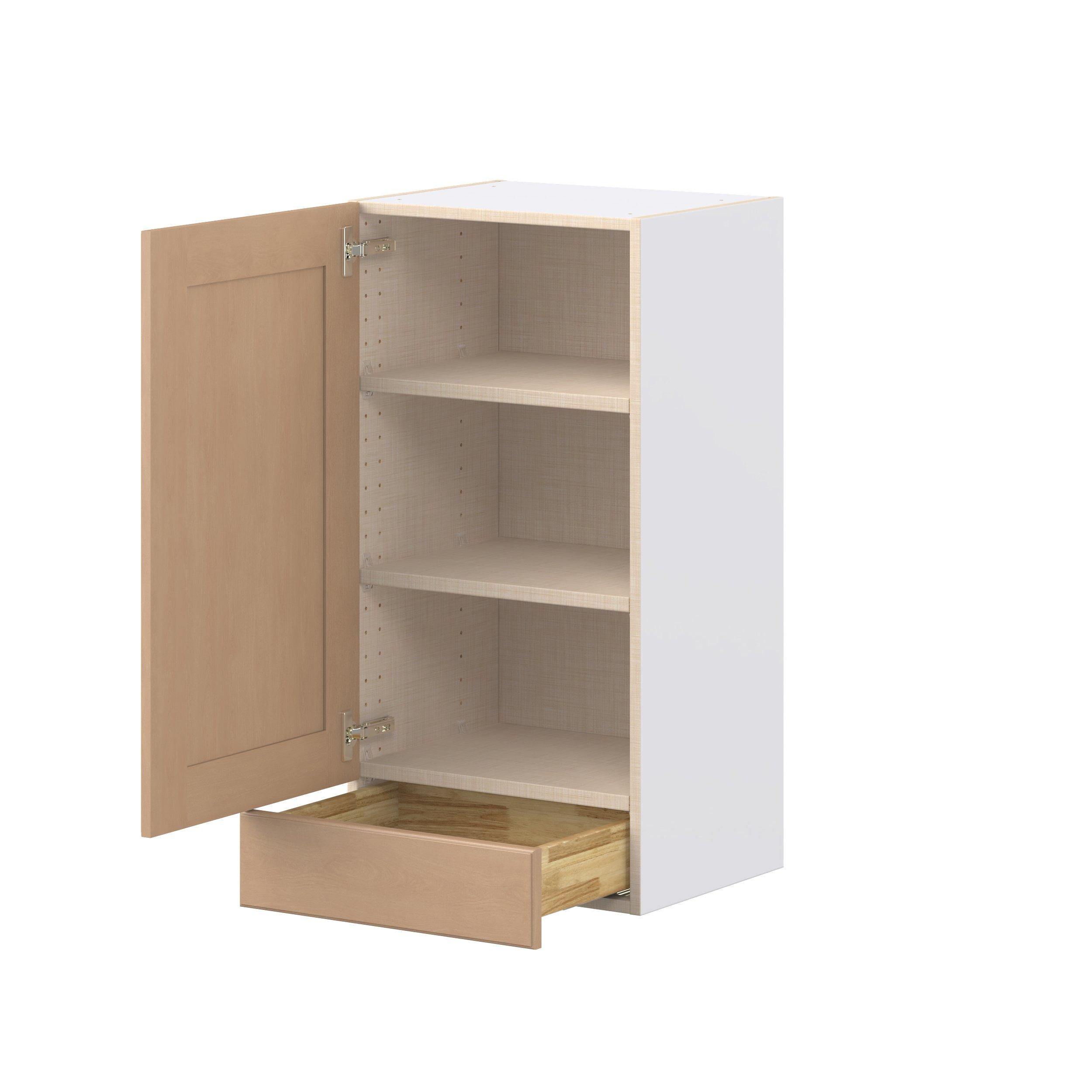 Sugarhill 18 in. Stained Sugar Cookie Door and Drawer Wall Cabinet