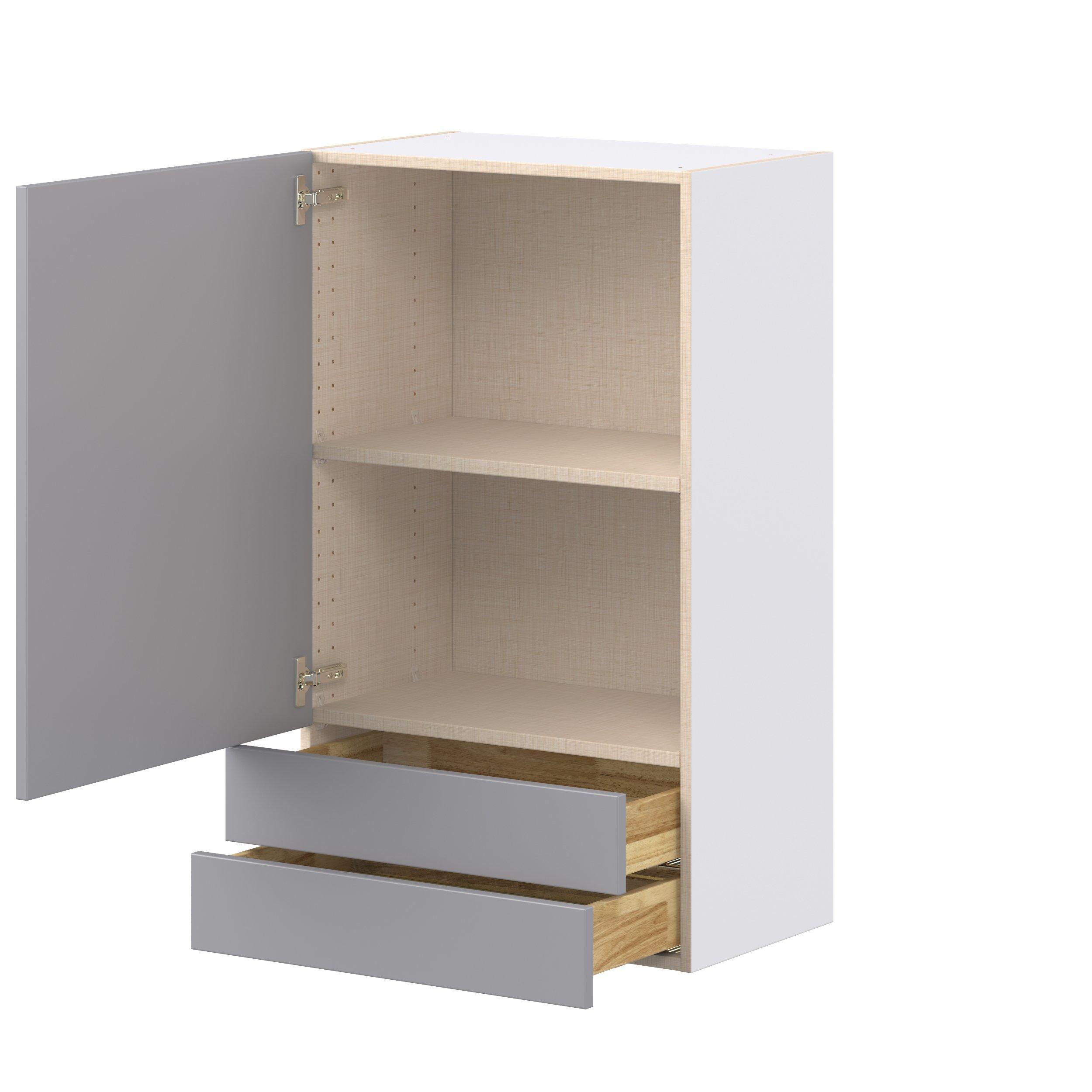 Candler 24 in. Painted Slate Gray Door and Drawer Wall Cabinet