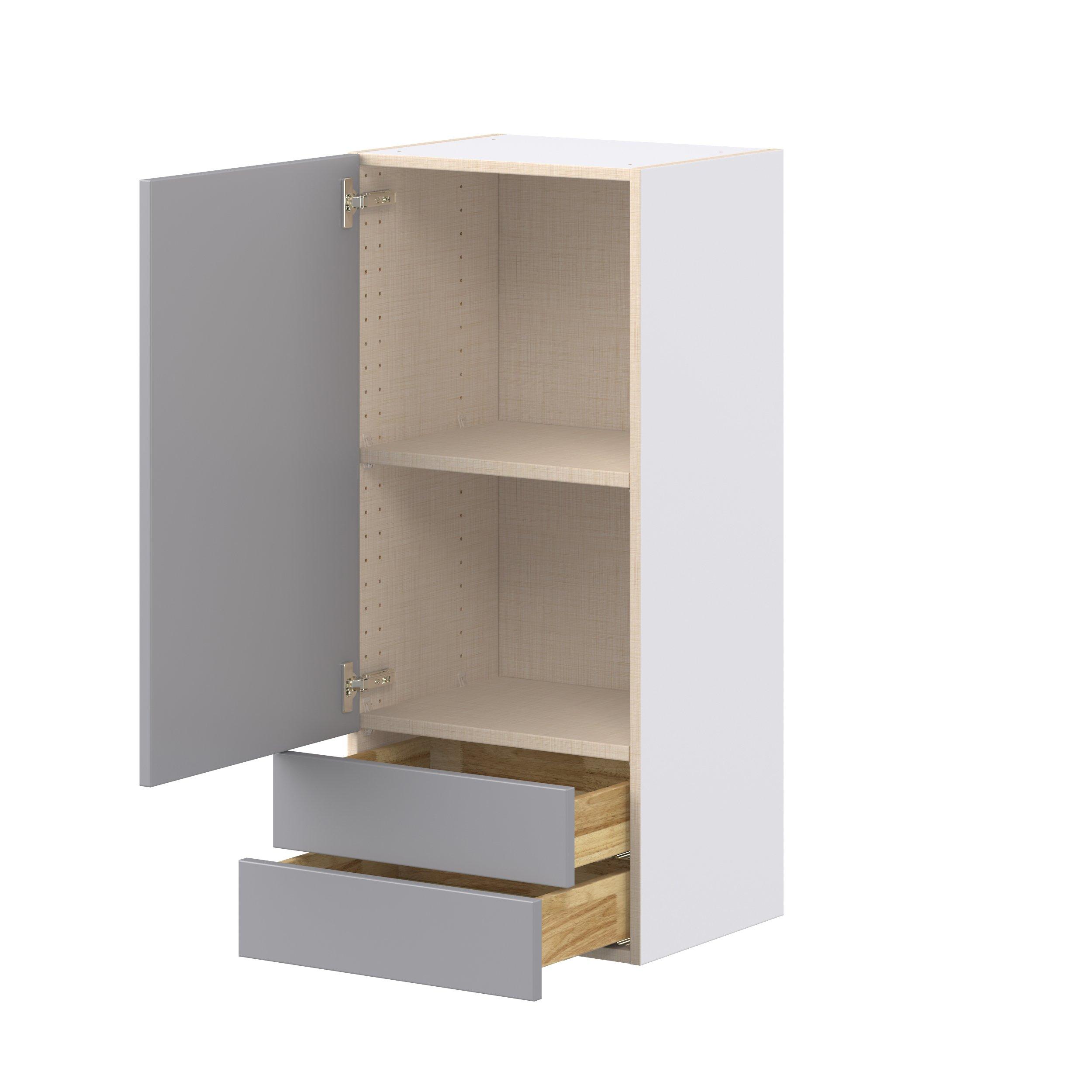 Candler 18 in. Painted Slate Gray Door and Drawer Wall Cabinet