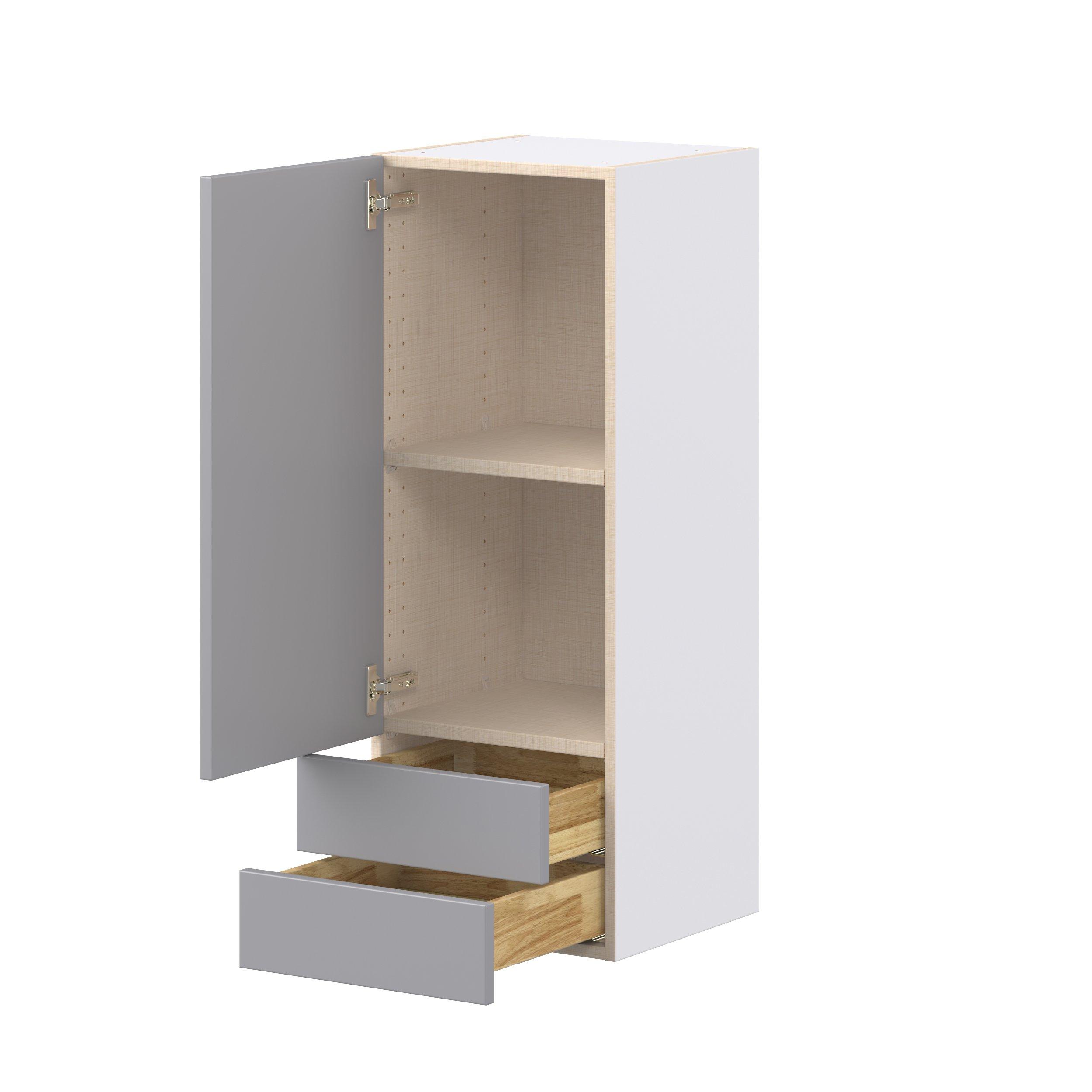Candler 15 in. Painted Slate Gray Door and Drawer Wall Cabinet