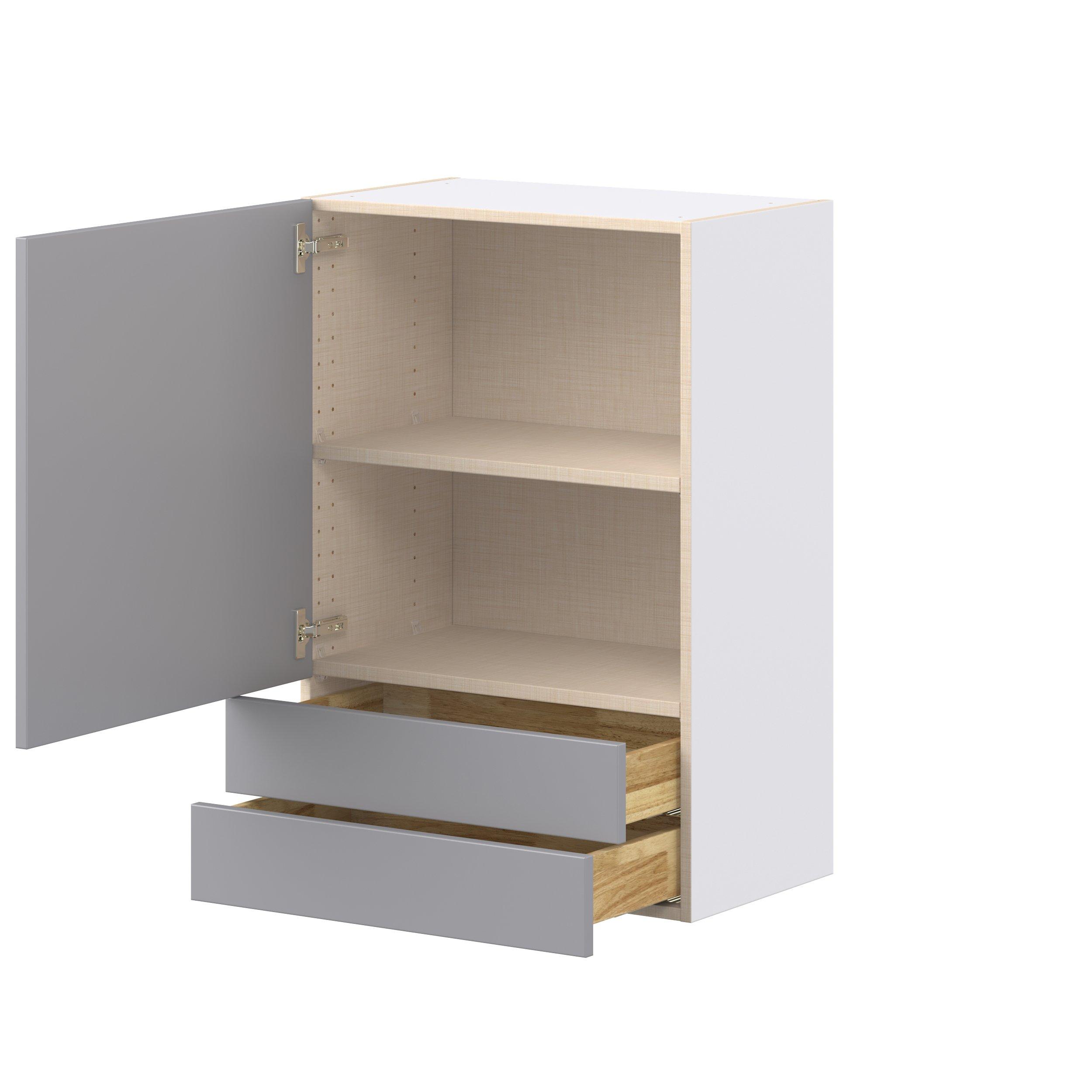 Candler 24 in. Painted Slate Gray Door and Drawer Wall Cabinet