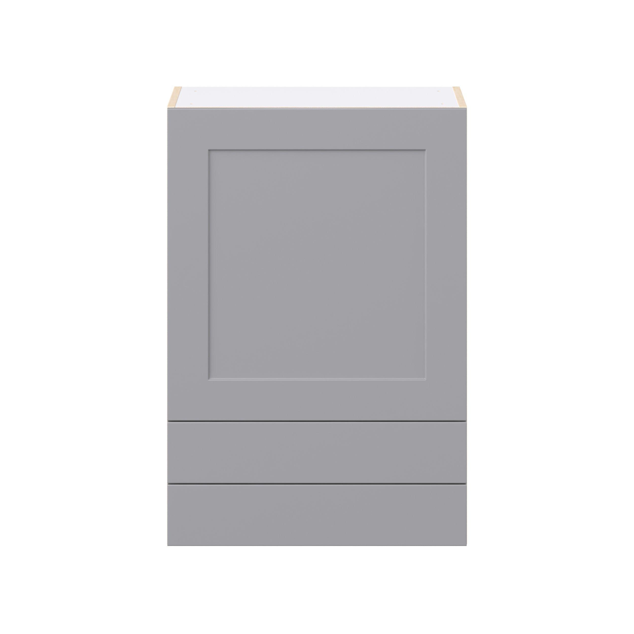 Candler 24 in. Painted Slate Gray Door and Drawer Wall Cabinet