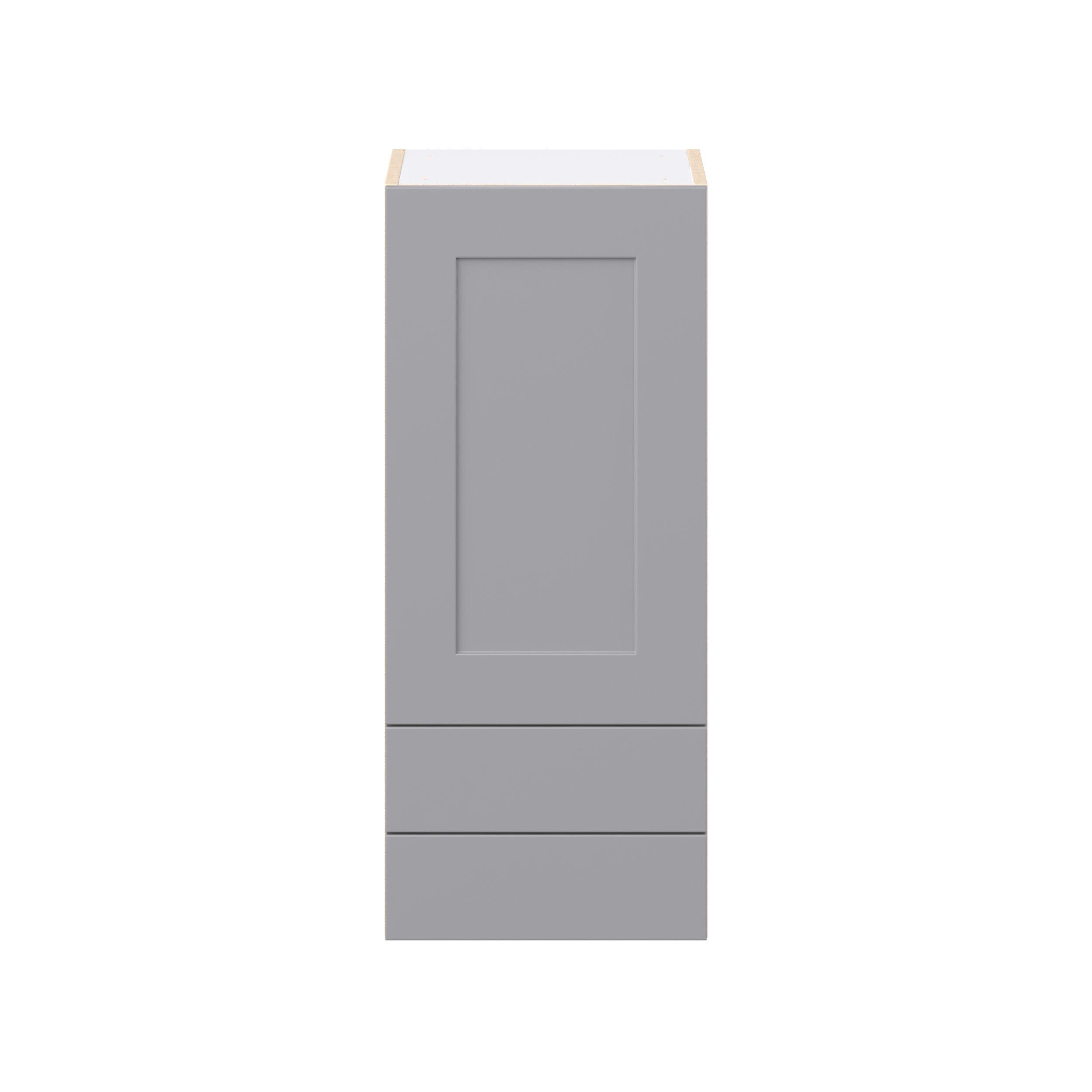 Candler 15 in. Painted Slate Gray Door and Drawer Wall Cabinet