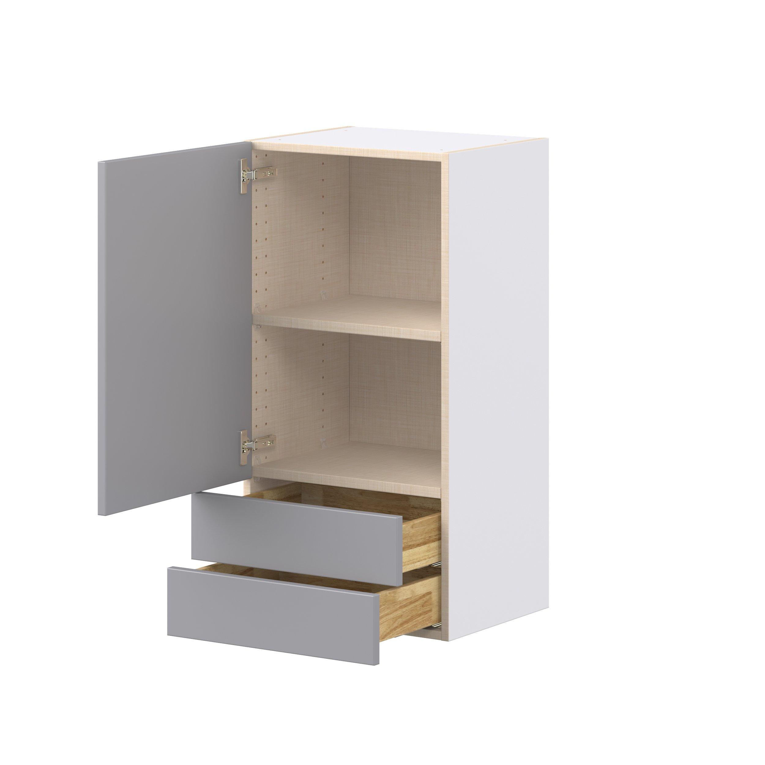 Candler 18 in. Painted Slate Gray Door and Drawer Wall Cabinet