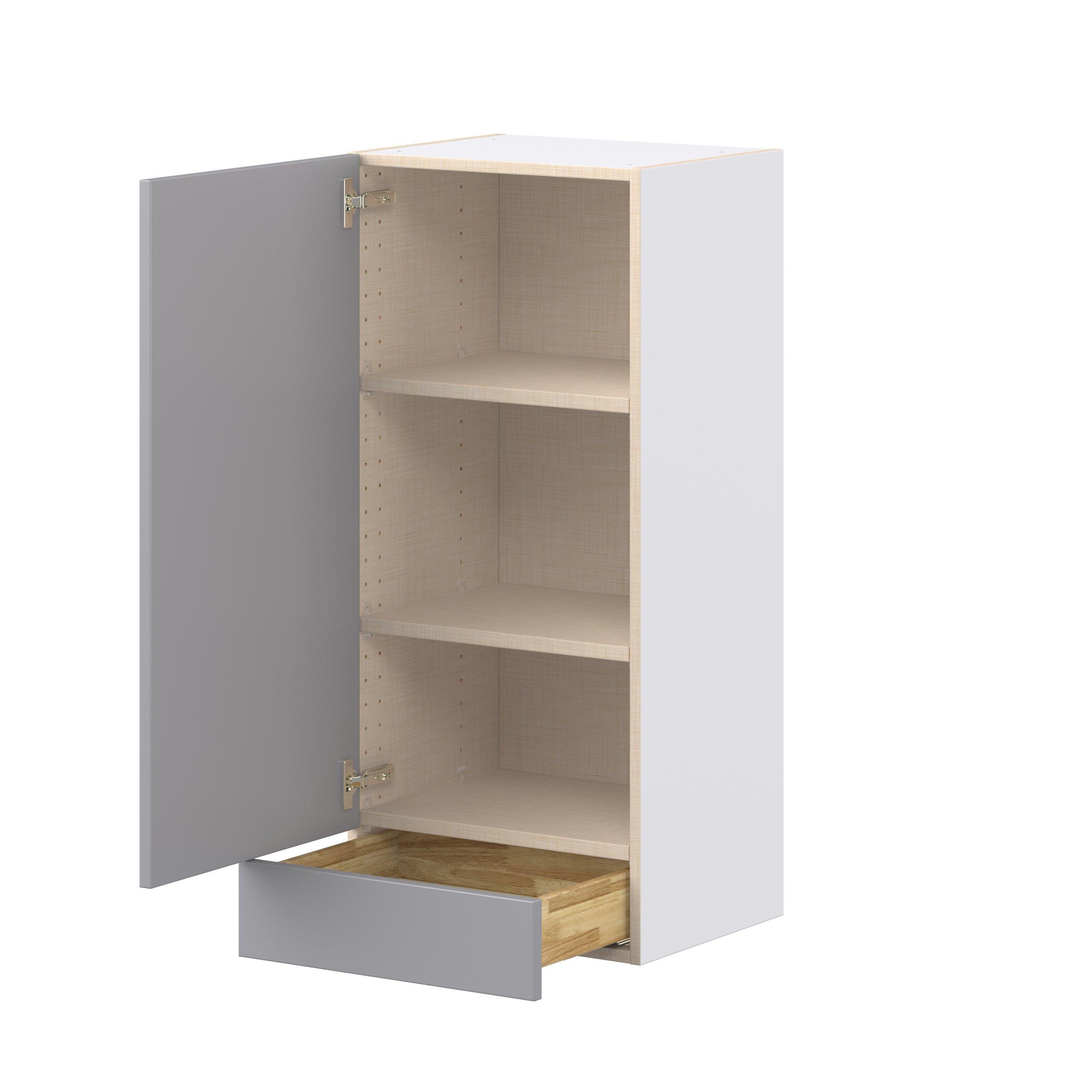 Candler 18 in. Painted Slate Gray Door and Drawer Wall Cabinet