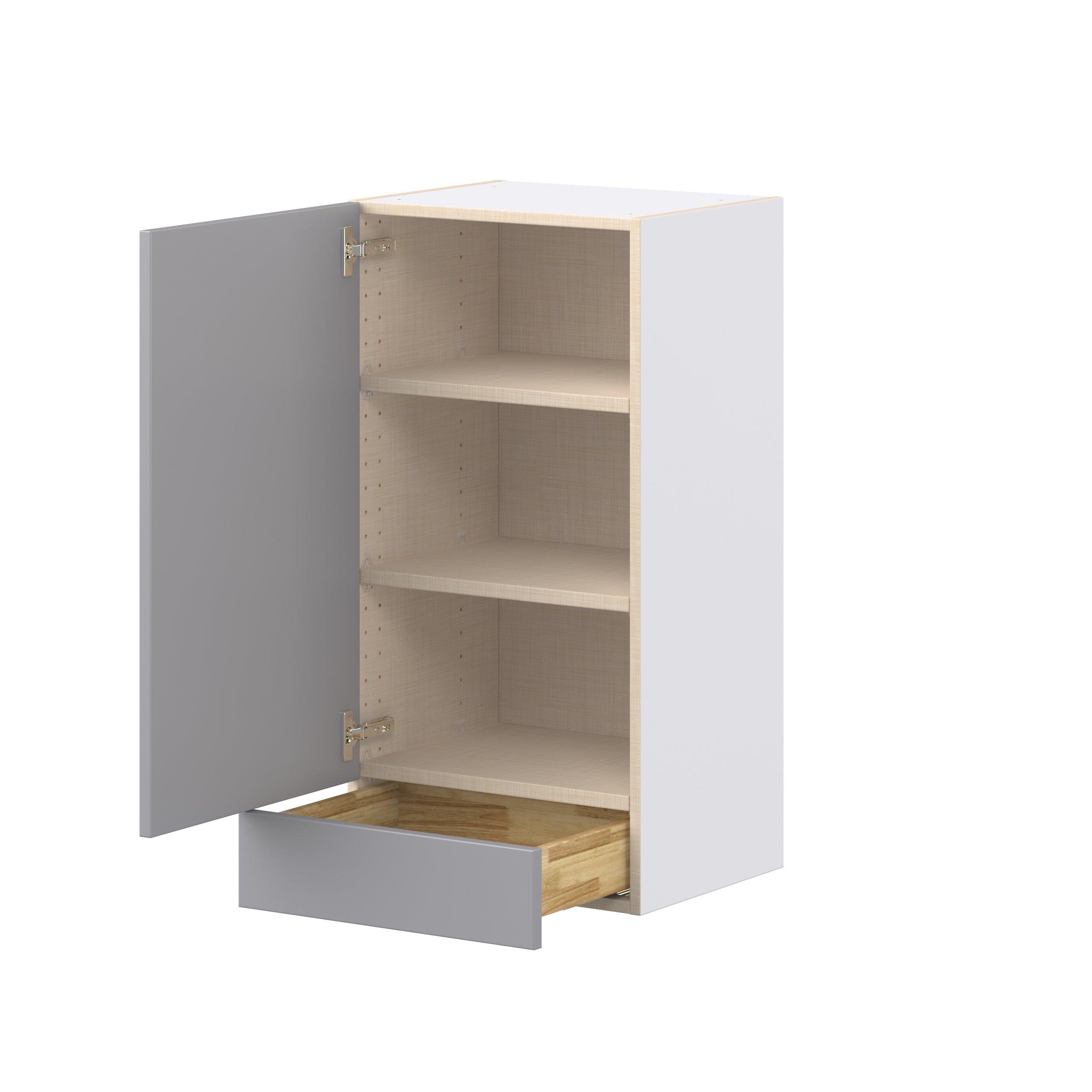 Candler 18 in. Painted Slate Gray Door and Drawer Wall Cabinet