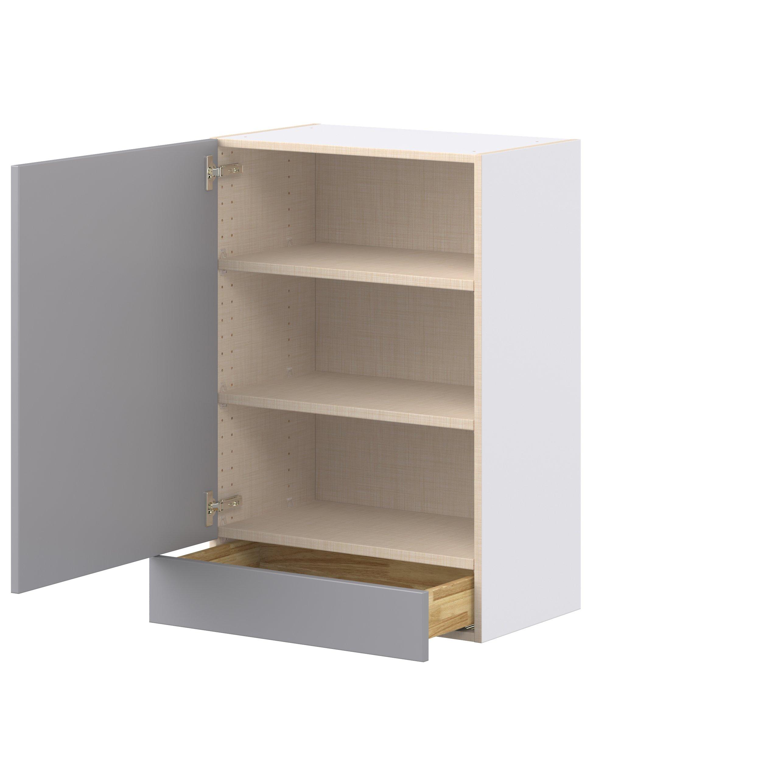 Candler 24 in. Painted Slate Gray Door and Drawer Wall Cabinet