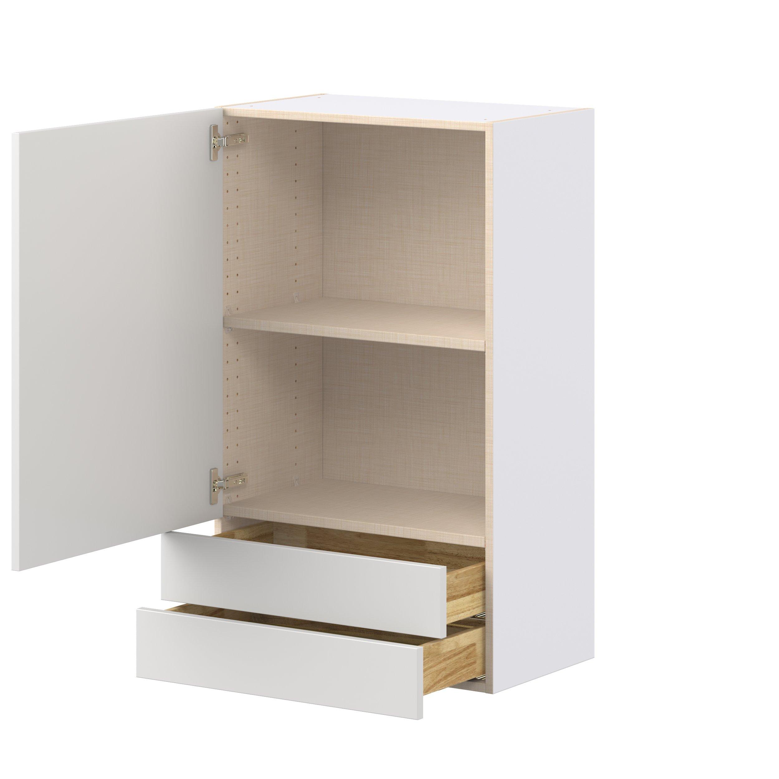 Candler 24 in. Painted Warm White Door and Drawer Wall Cabinet