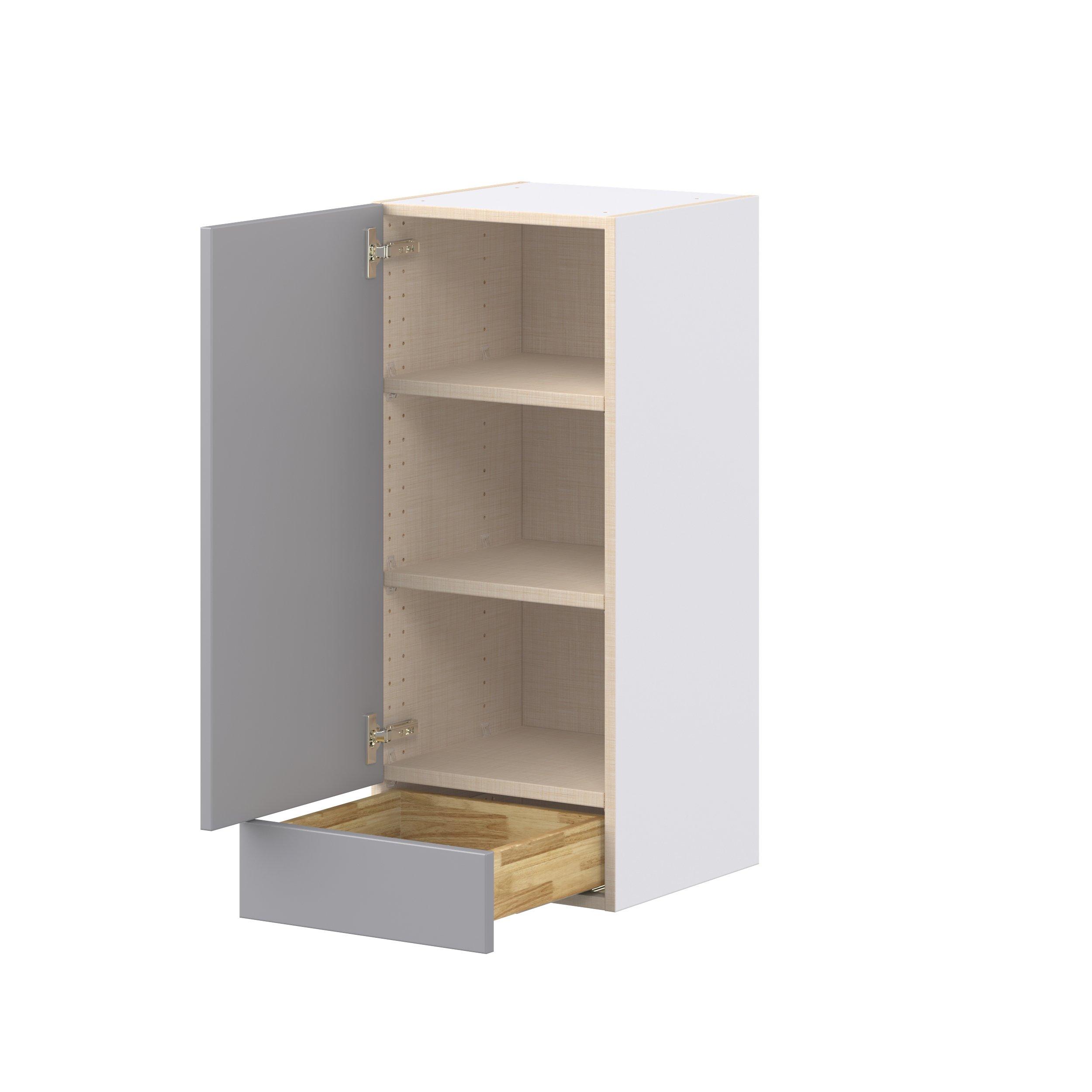 Candler 15 in. Painted Slate Gray Door and Drawer Wall Cabinet