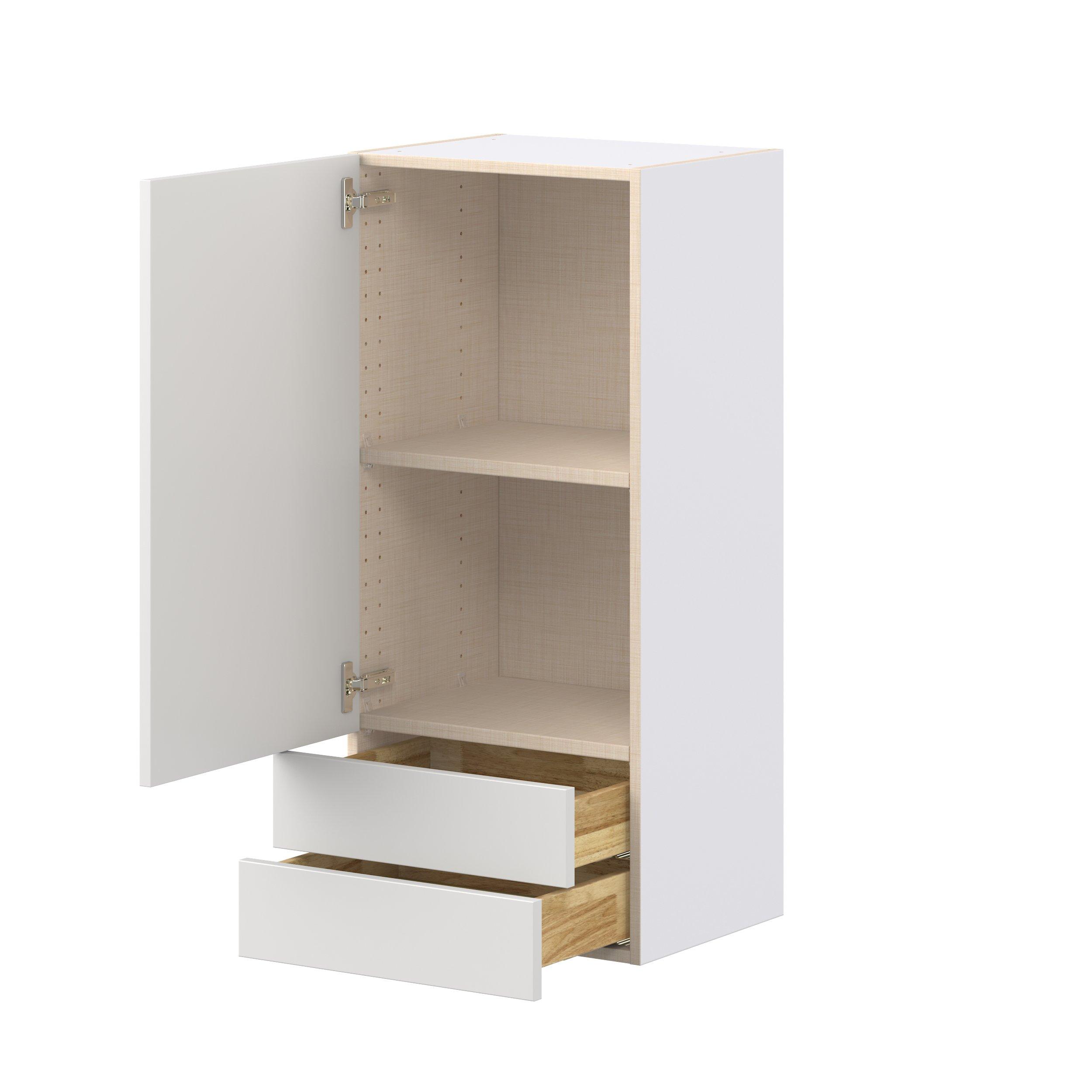 Candler 18 in. Painted Warm White Door and Drawer Wall Cabinet