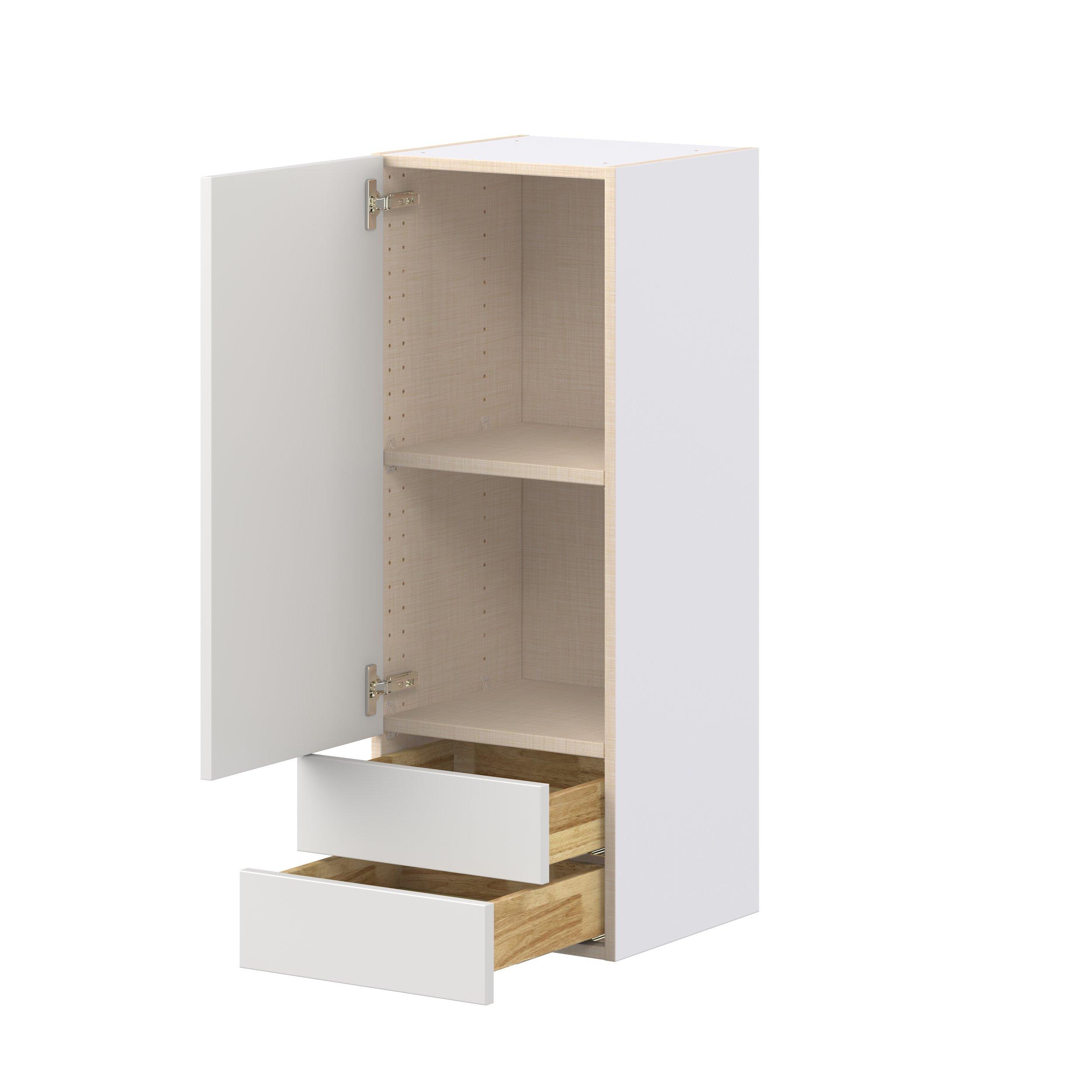 Candler 15 in. Painted Warm White Door and Drawer Wall Cabinet