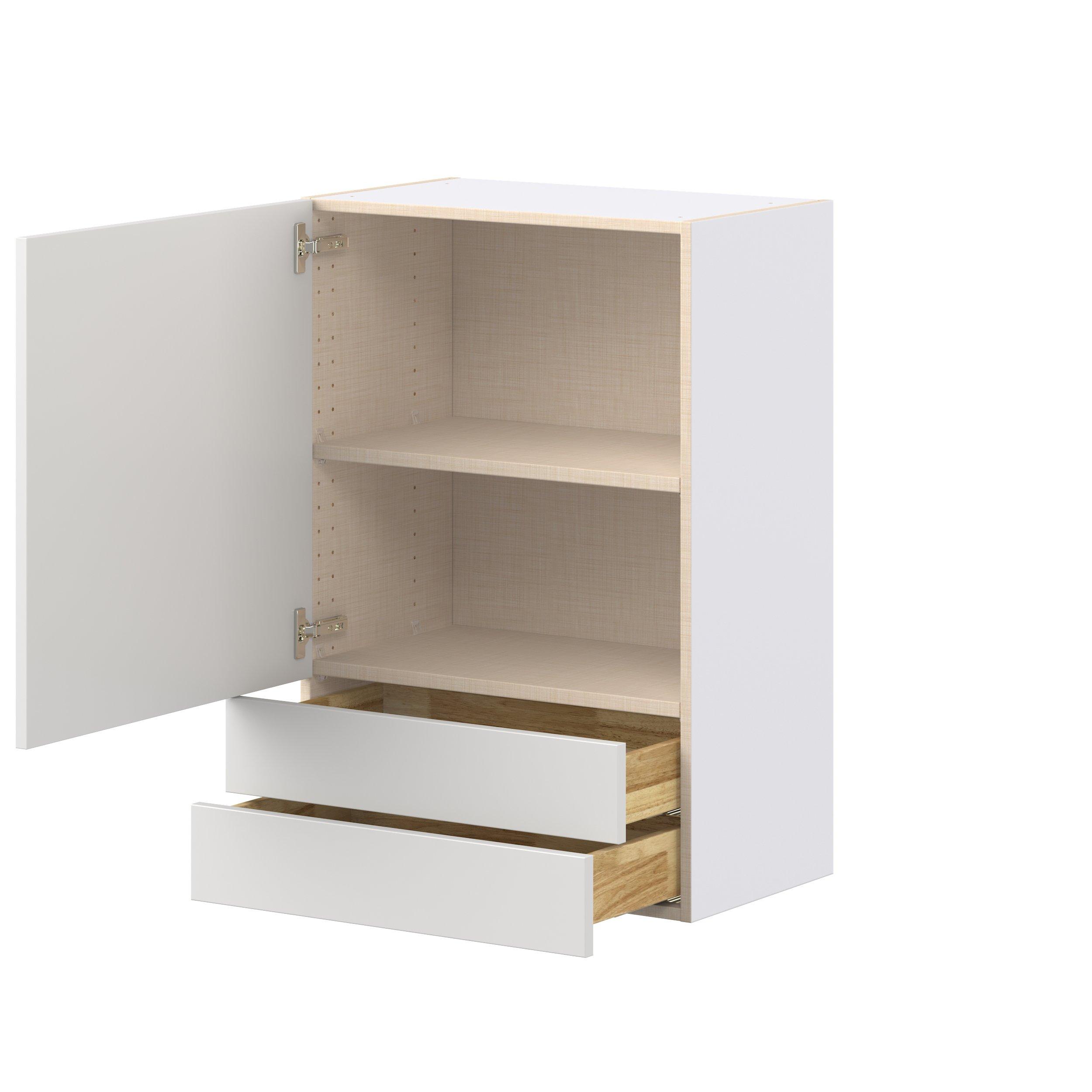 Candler 24 in. Painted Warm White Door and Drawer Wall Cabinet