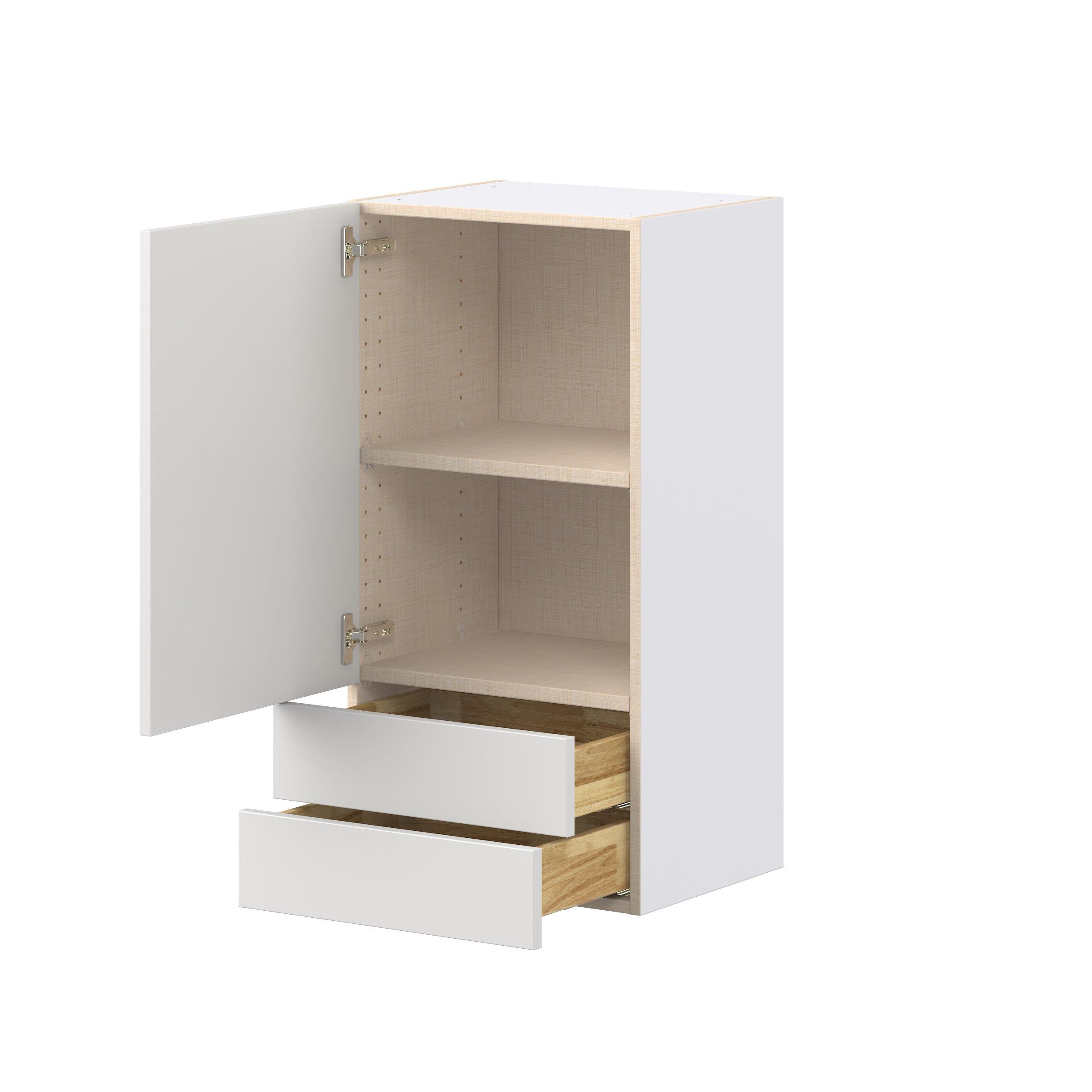 Candler 18 in. Painted Warm White Door and Drawer Wall Cabinet