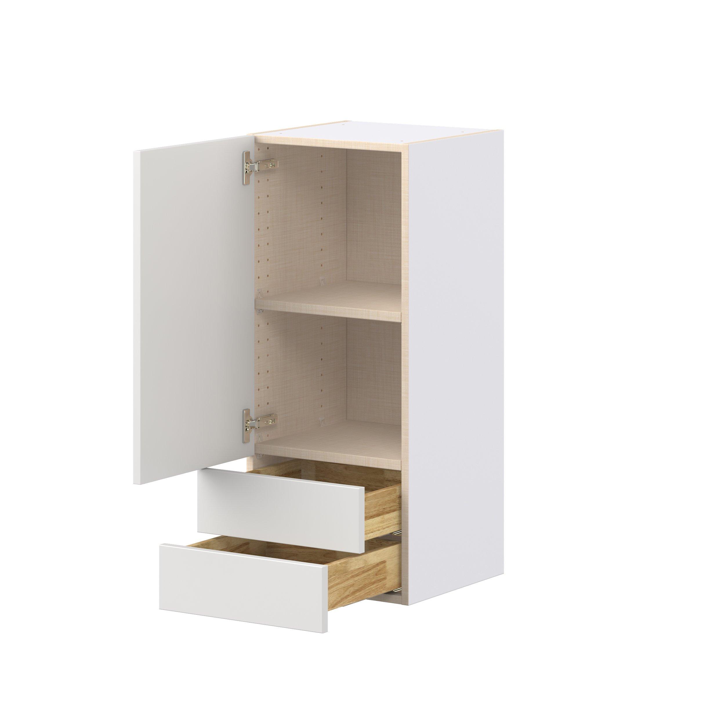 Candler 15 in. Painted Warm White Door and Drawer Wall Cabinet