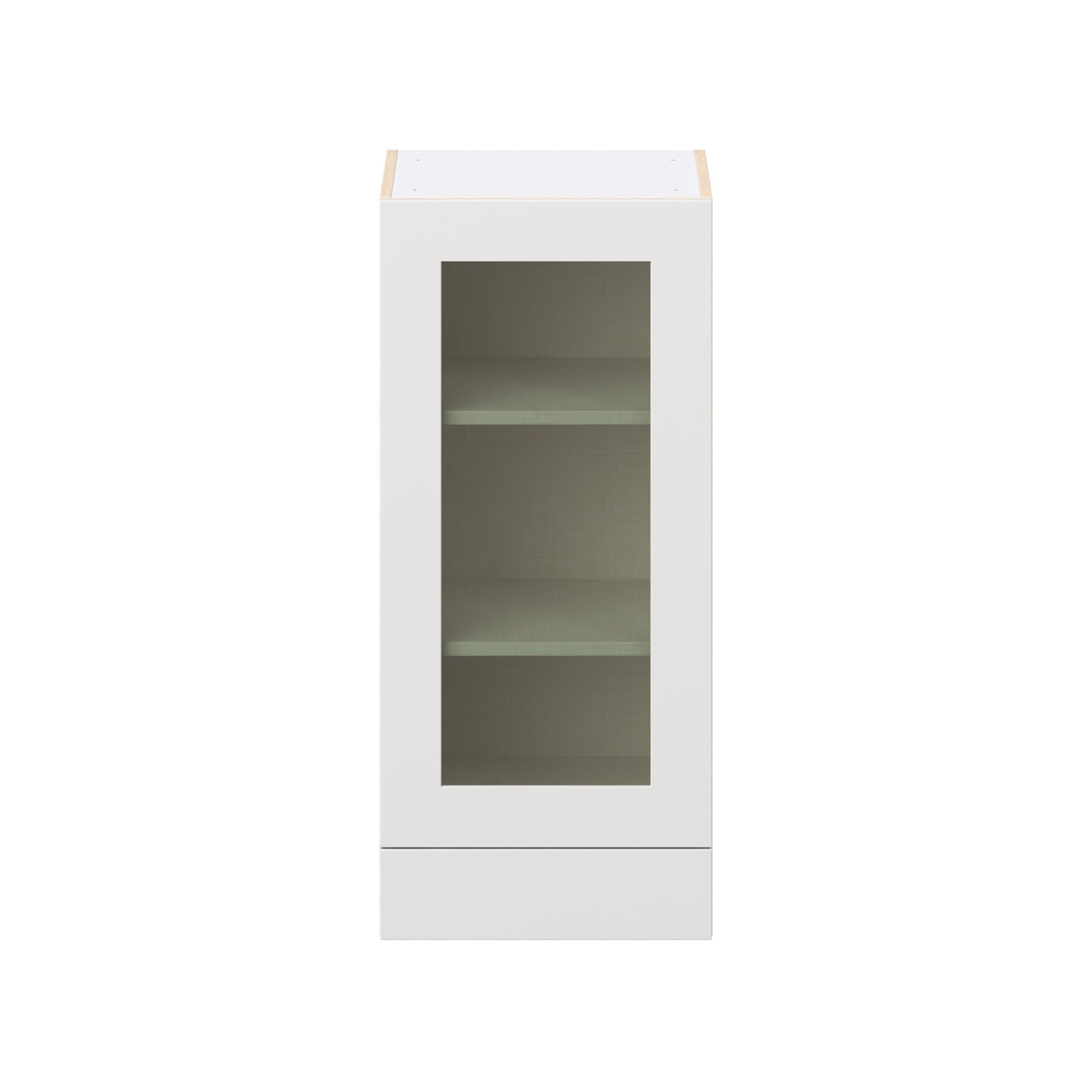 Candler 18 in. Painted Warm White Drawer Wall Cabinet with Glass Door