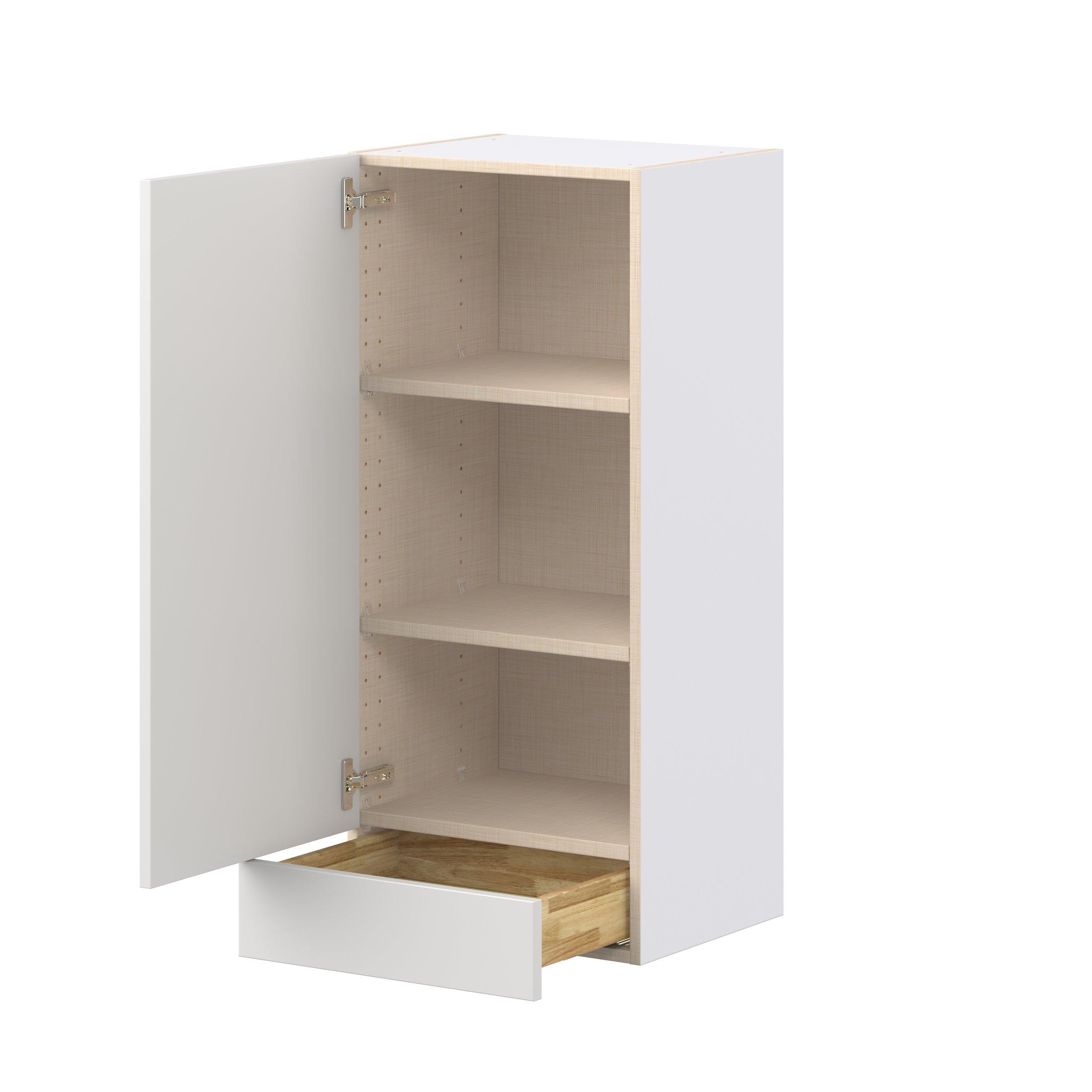 Candler 18 in. Painted Warm White Door and Drawer Wall Cabinet