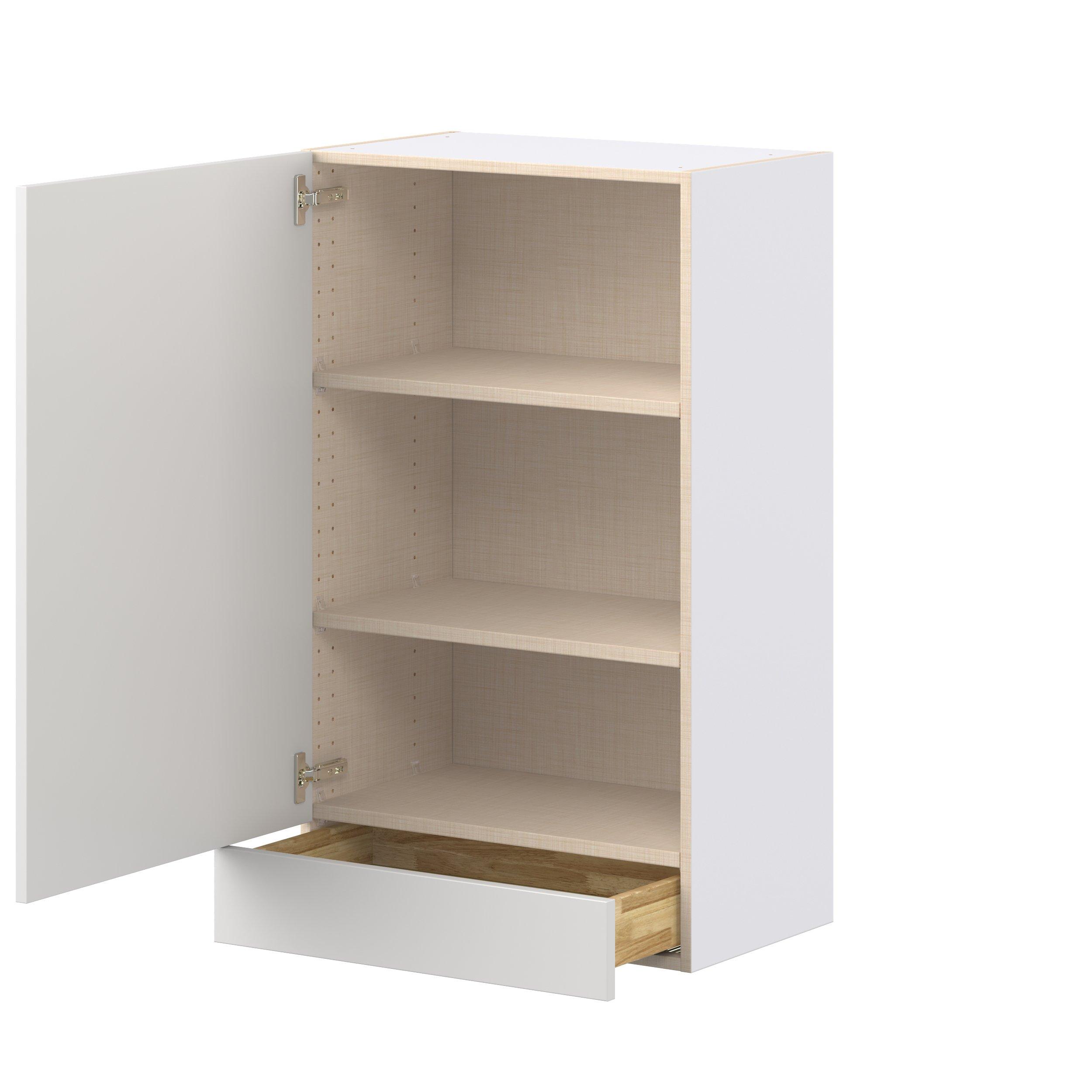 Candler 24 in. Painted Warm White Door and Drawer Wall Cabinet