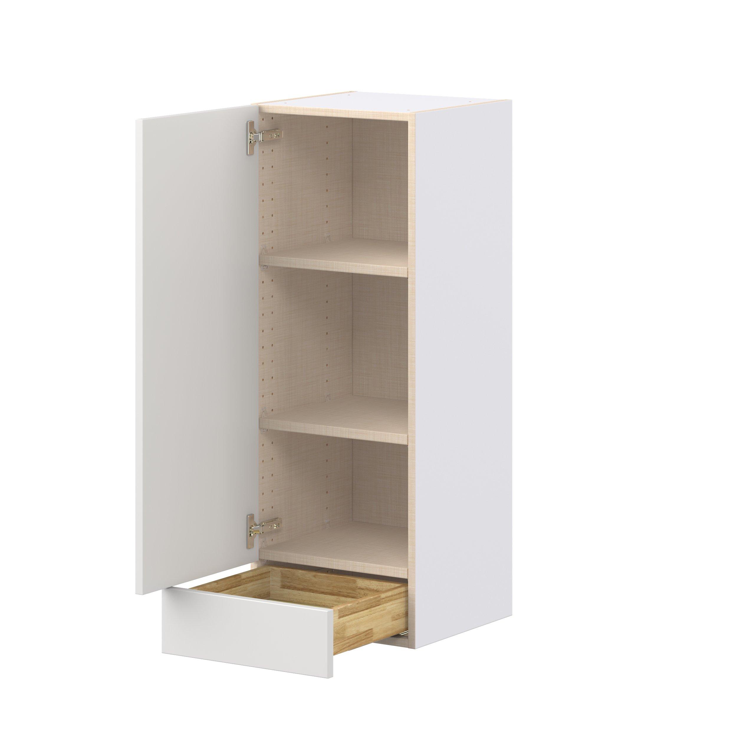 Candler 15 in. Painted Warm White Door and Drawer Wall Cabinet