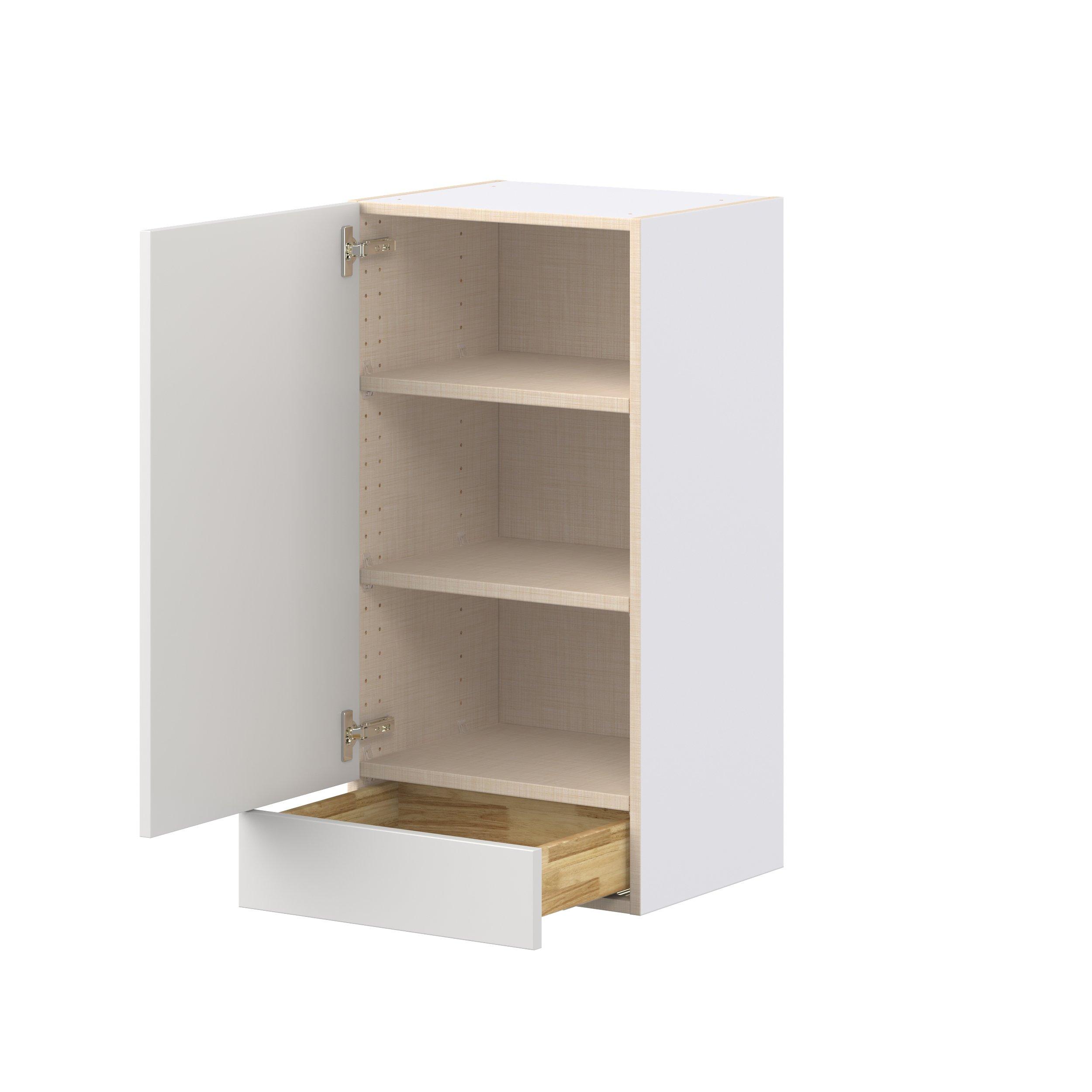 Candler 18 in. Painted Warm White Door and Drawer Wall Cabinet